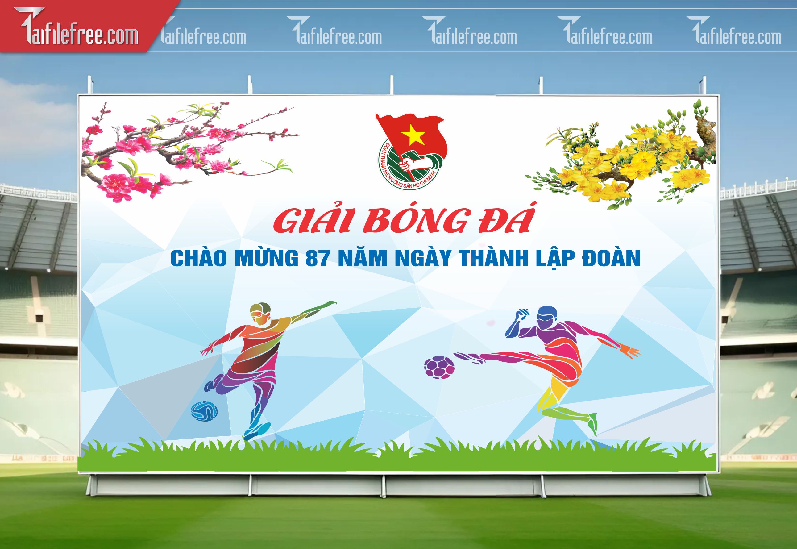 Mẫu Background Thể Thao Giải  Bóng Đá Sinh Động, Ấn Tượng_TTK109