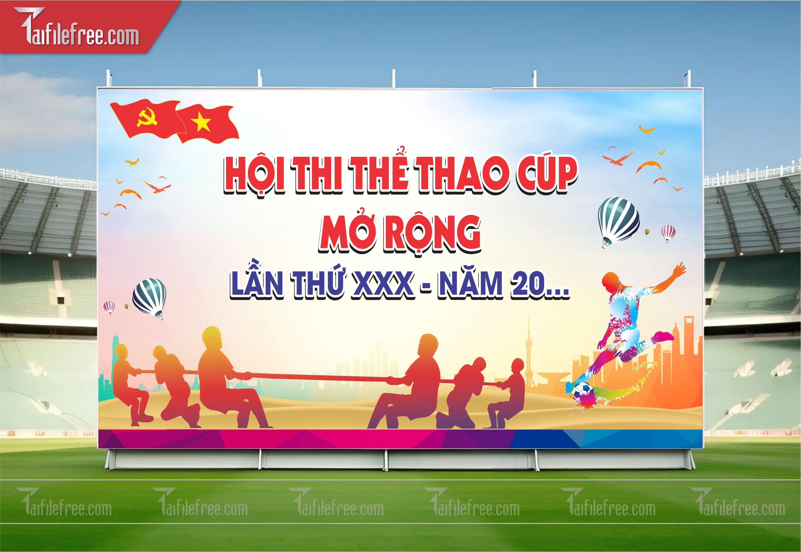 Mẫu Background Thể Thao Bóng Đá Năng Động Ấn Tượng TTK11