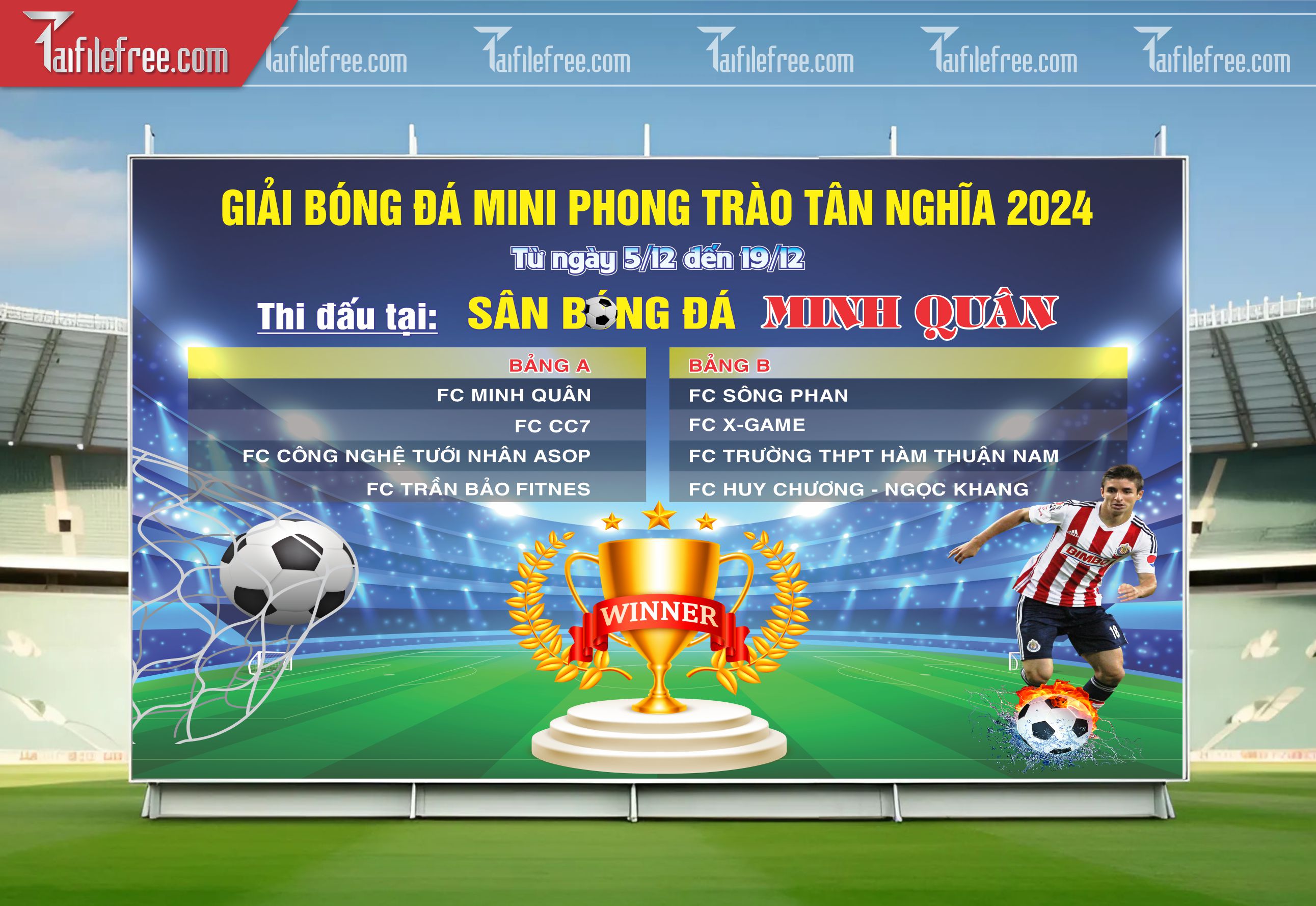 Mẫu Background Thể Thao Giải  Bóng Đá Sinh Động, Ấn Tượng_TTK110