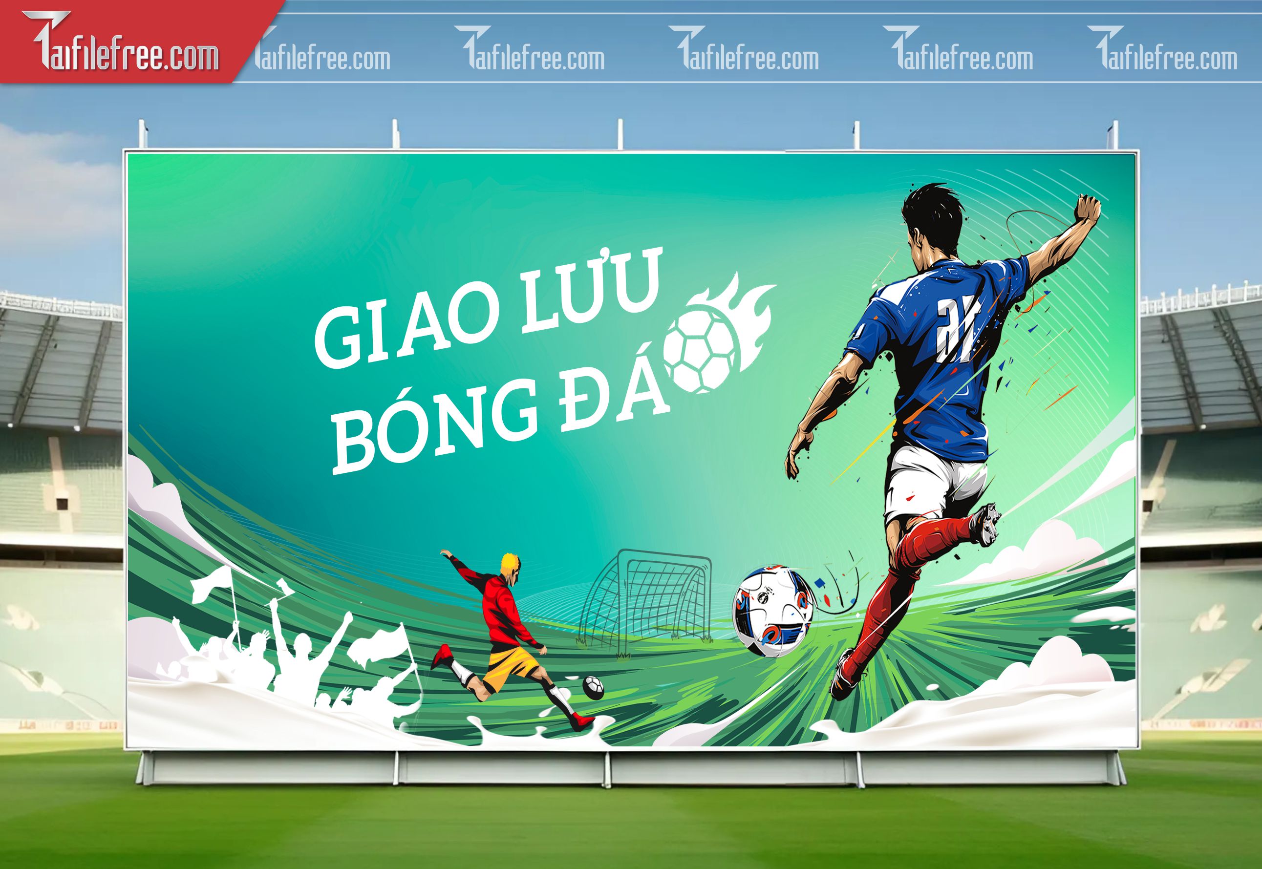 Mẫu Background Thể Thao Giải  Bóng Đá Sinh Động, Ấn Tượng_TTK112