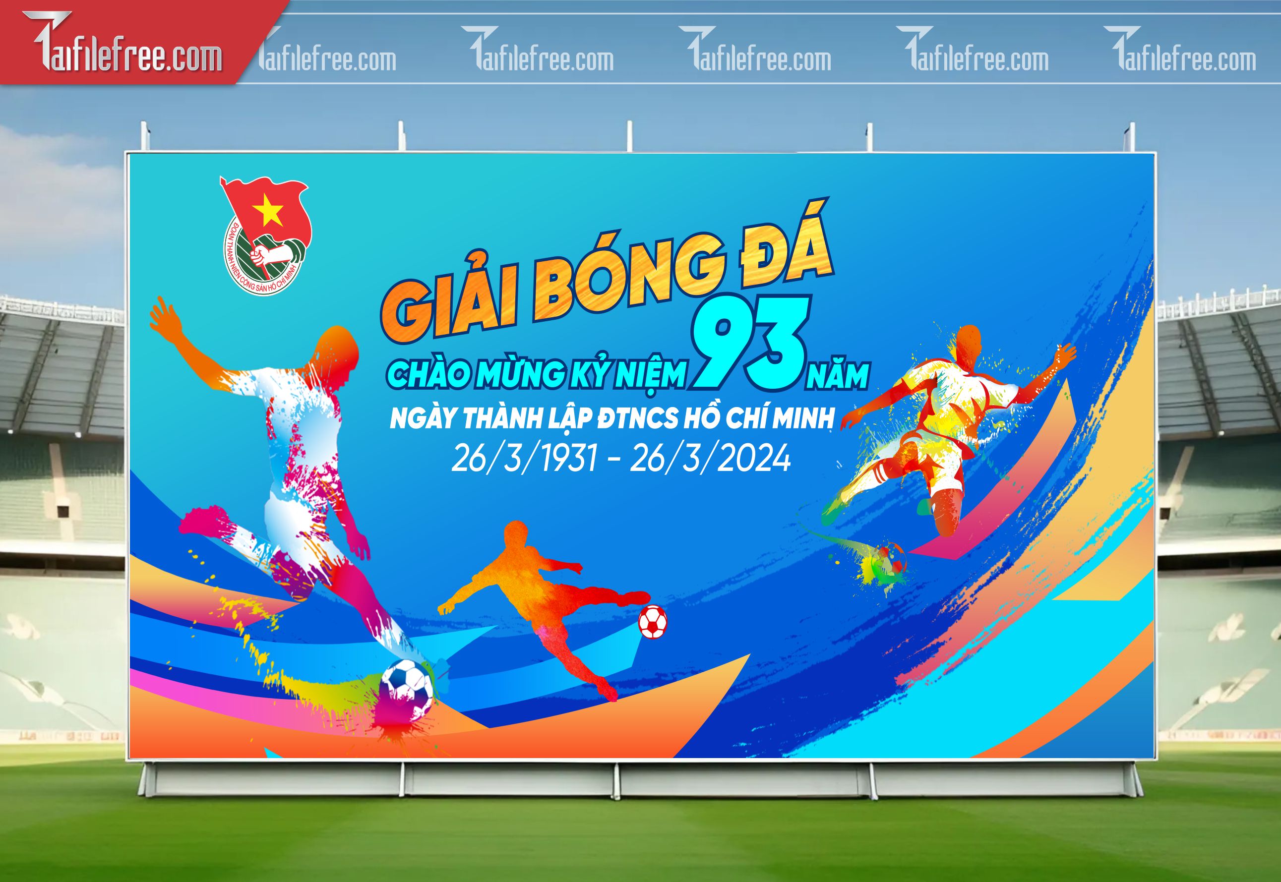 Mẫu Background Thể Thao Giải  Bóng Đá Sinh Động, Ấn Tượng_TTK113