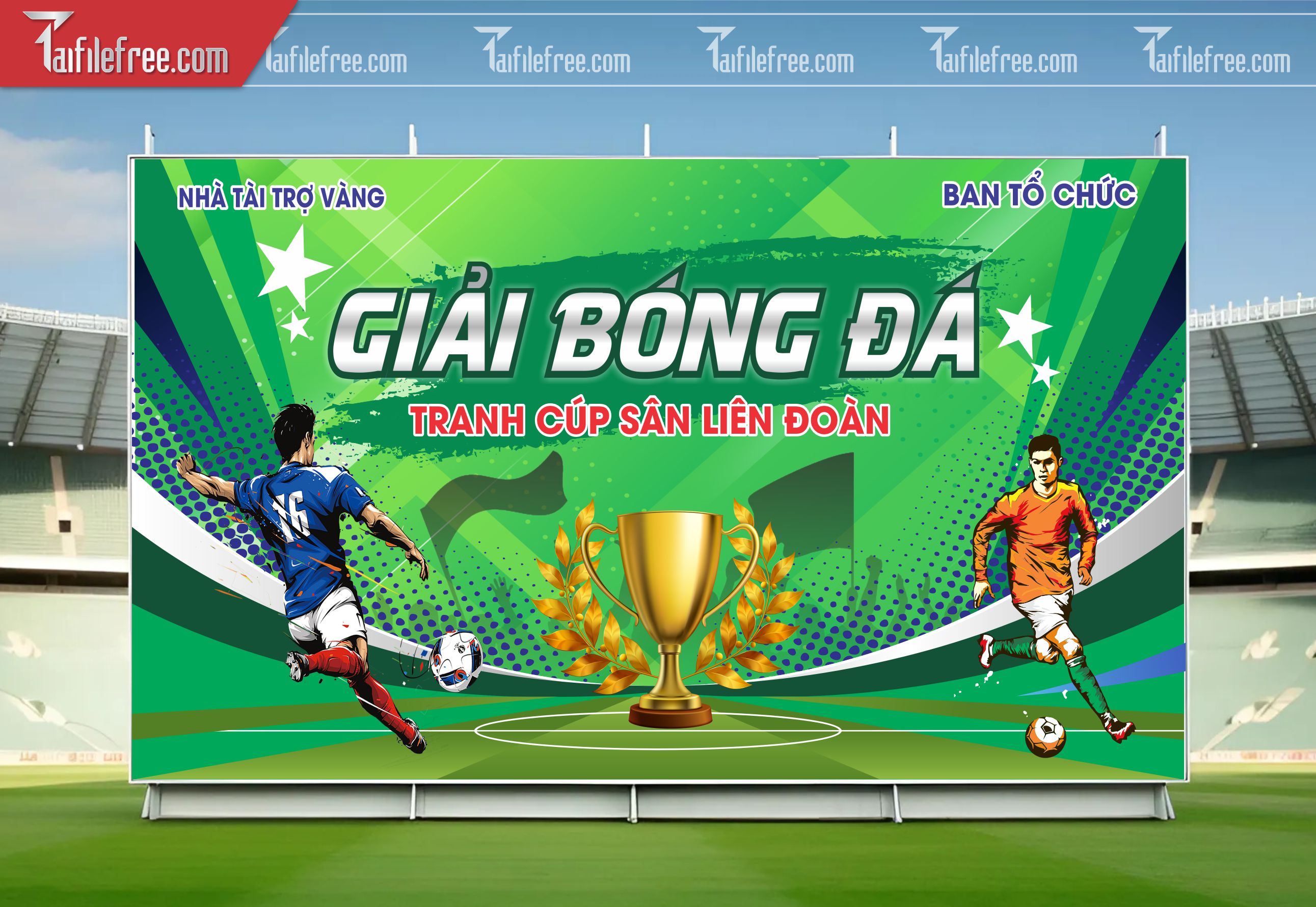Mẫu Background Thể Thao Giải  Bóng Đá Sinh Động, Ấn Tượng_TTK114