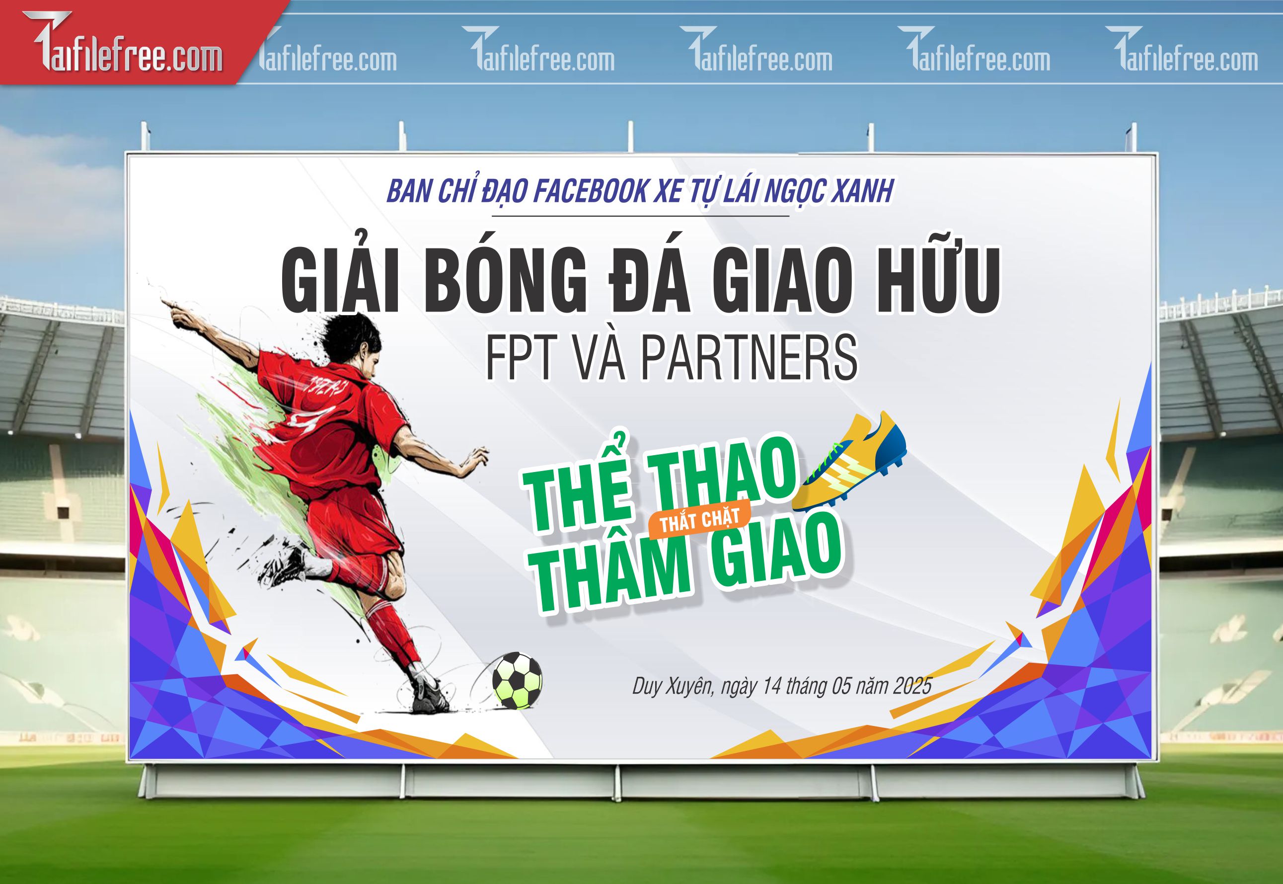 Mẫu Background Thể Thao Giải  Bóng Đá Sinh Động, Ấn Tượng_TTK115