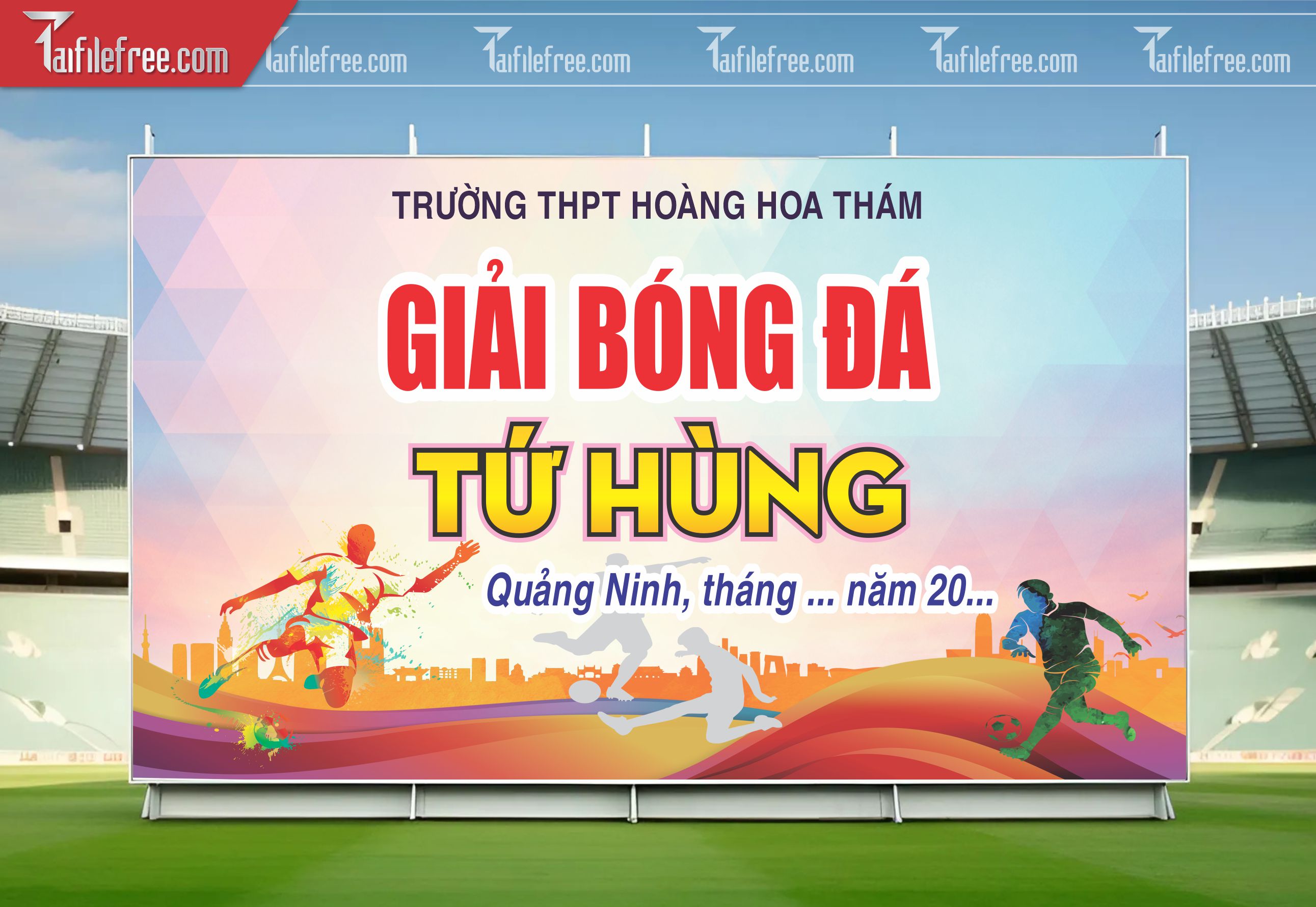Mẫu Background Thể Thao Giải Bóng Đá Tứ Hùng Sinh Động, Ấn Tượng_TTK116
