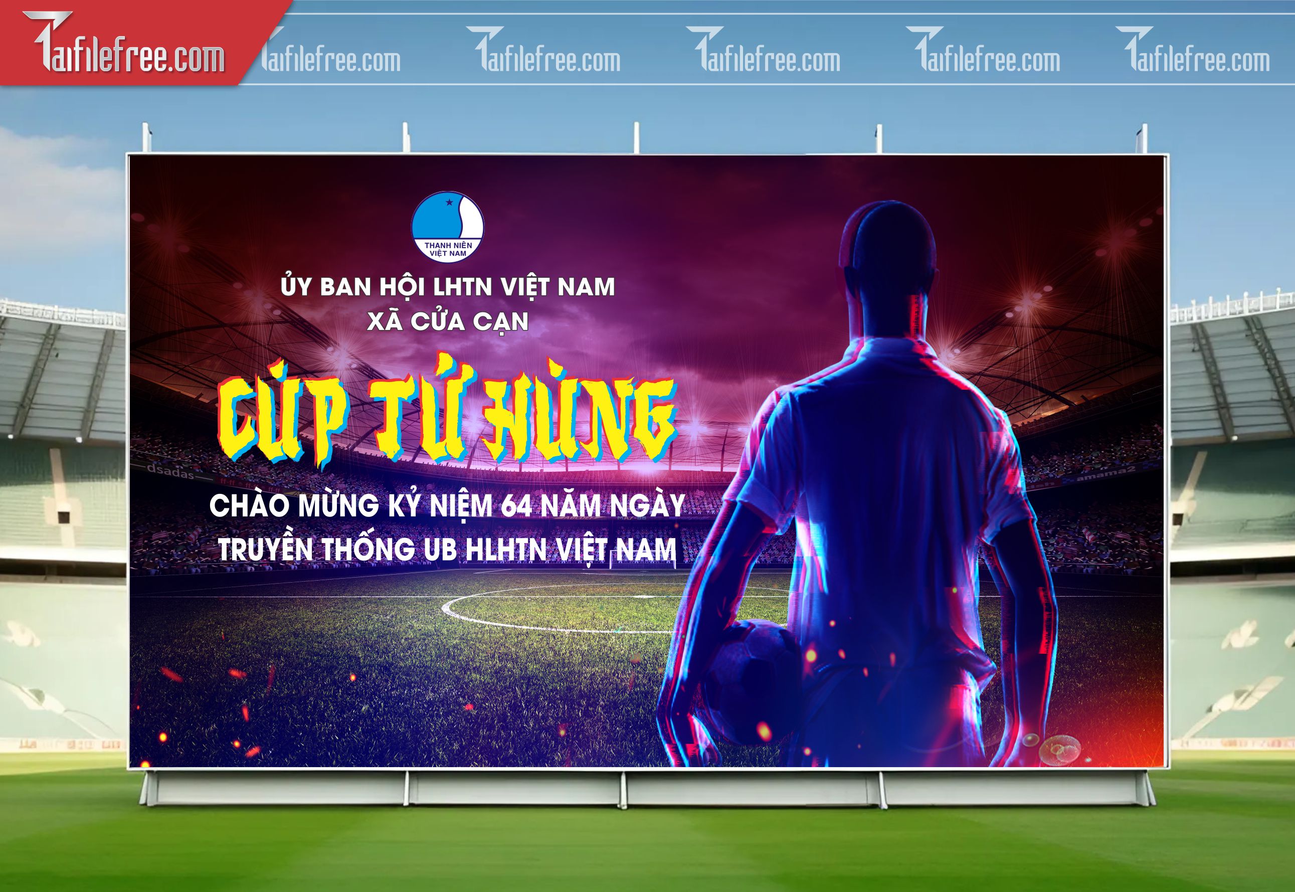 Mẫu Background Thể Thao Giải Bóng Đá Tứ Hùng Sinh Động, Ấn Tượng_TTK117