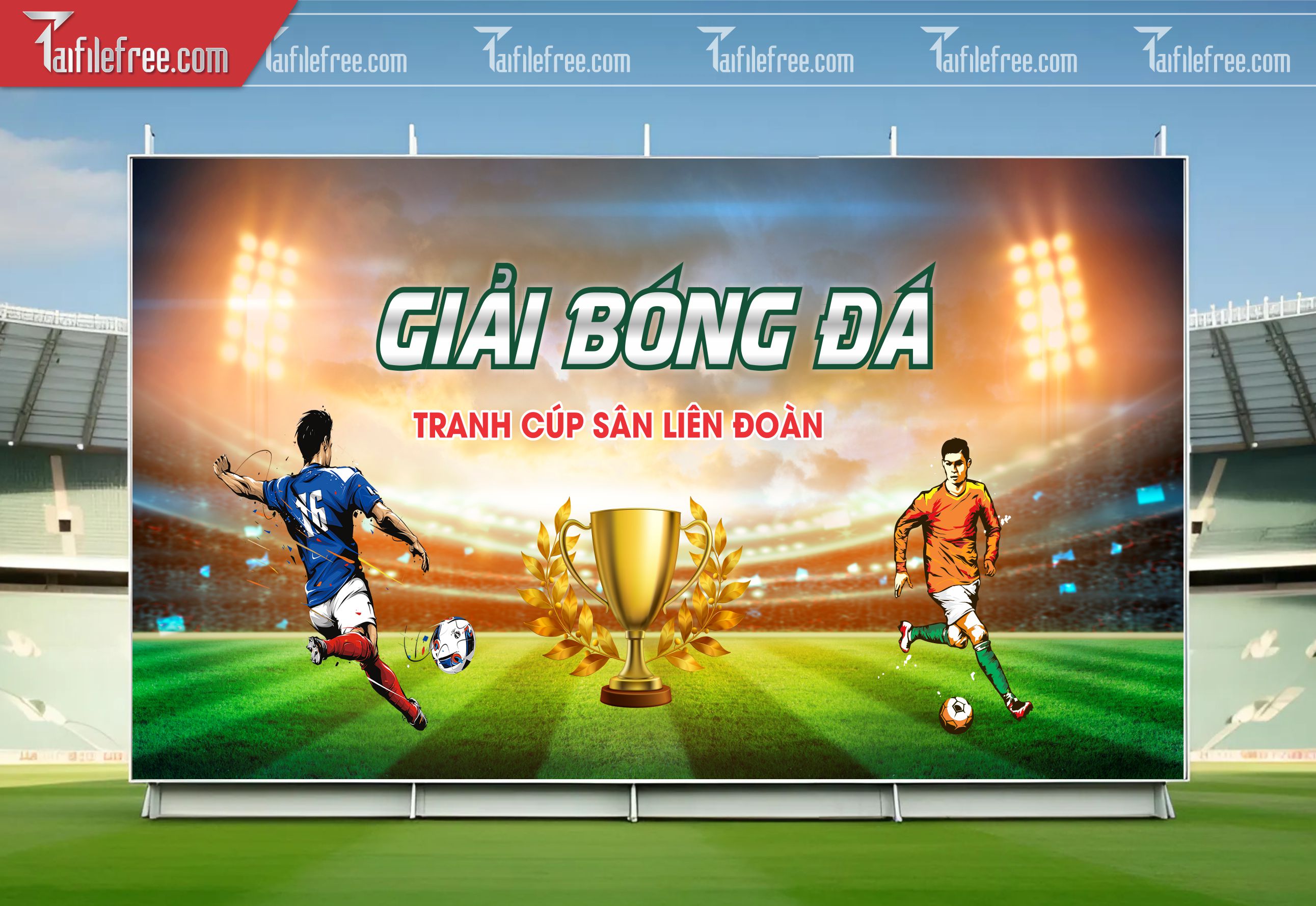 Mẫu Background Thể Thao Giải Bóng Đá Sinh Động, Ấn Tượng_TTK118