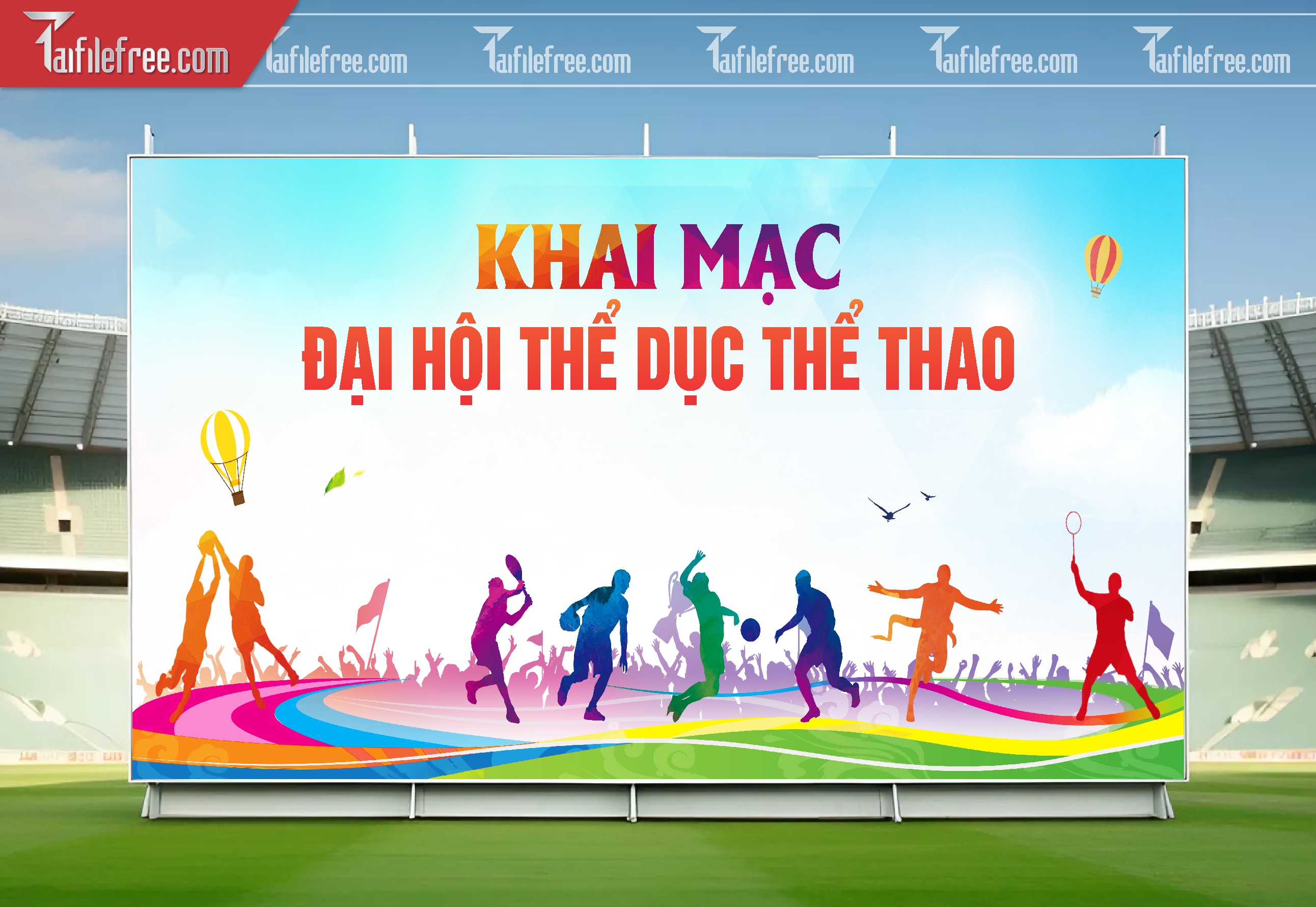Mẫu Background Đại Hội Thể Dục Thể Thao Sinh Động, Ấn Tượng_TTK124