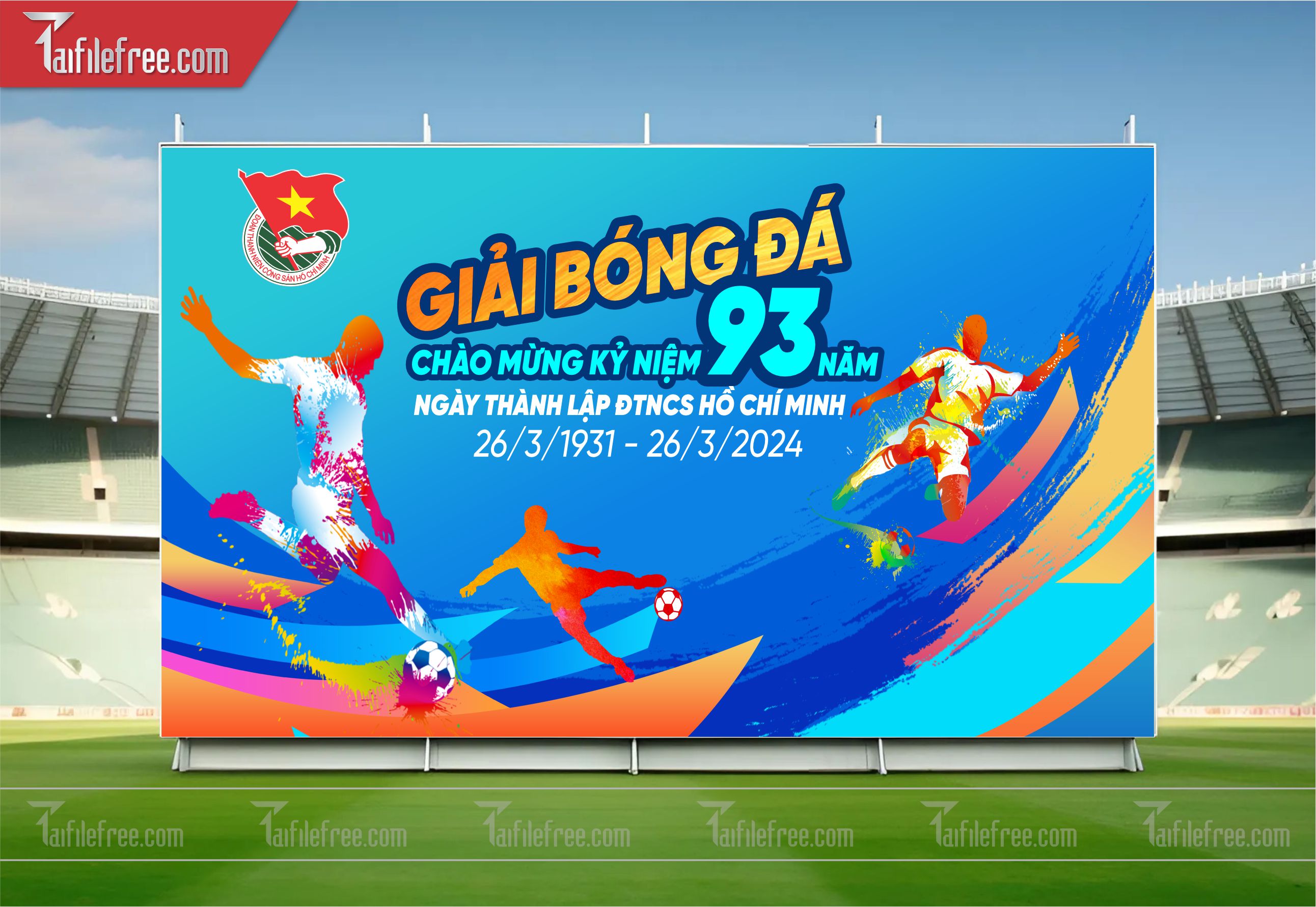 Mẫu Background Thể Thao Bóng Đá Năng Động Ấn Tượng TTK13