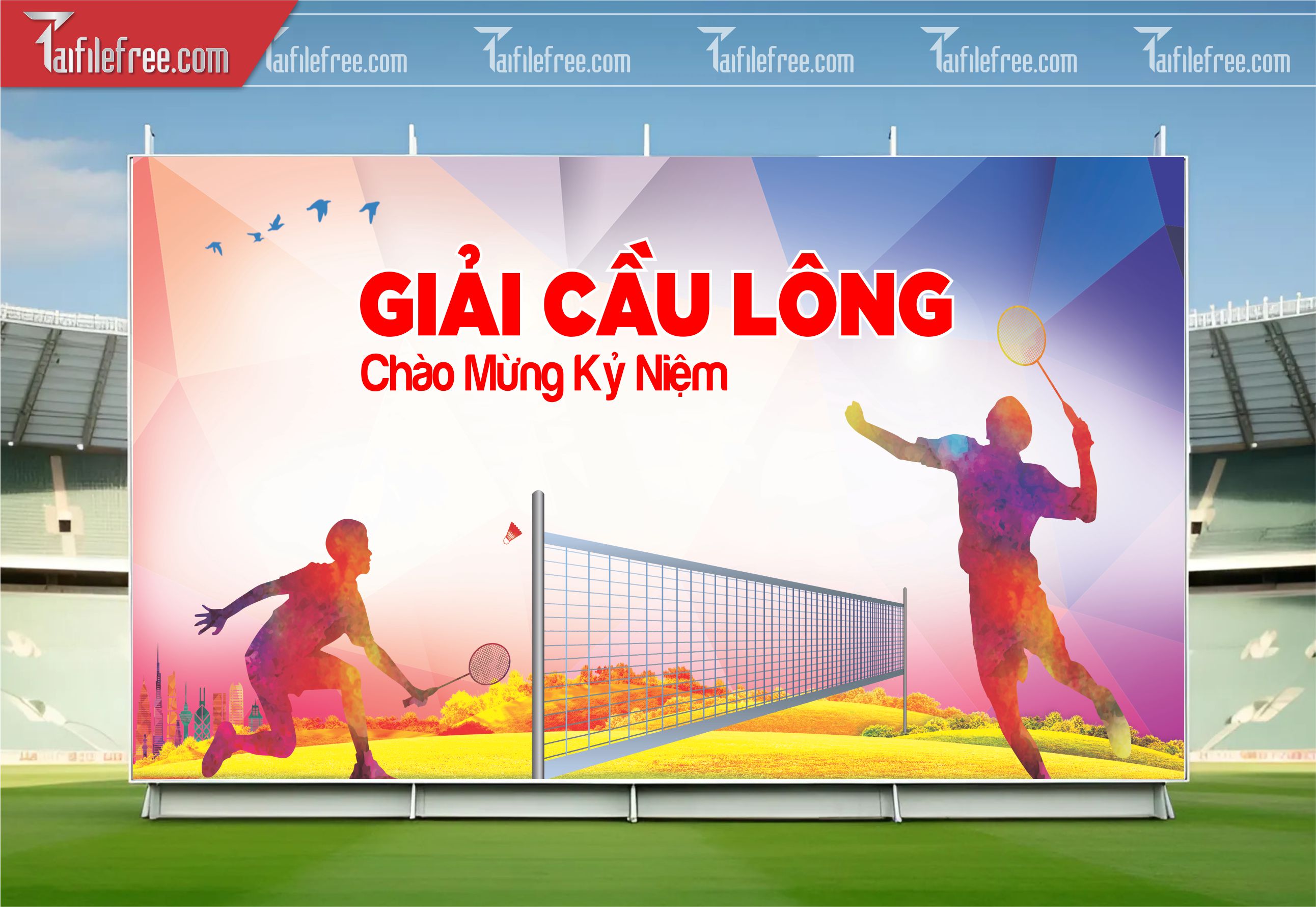 Mẫu Background Thể Thao Giải Cầu Lông Sinh Động, Ấn Tượng_TTK131