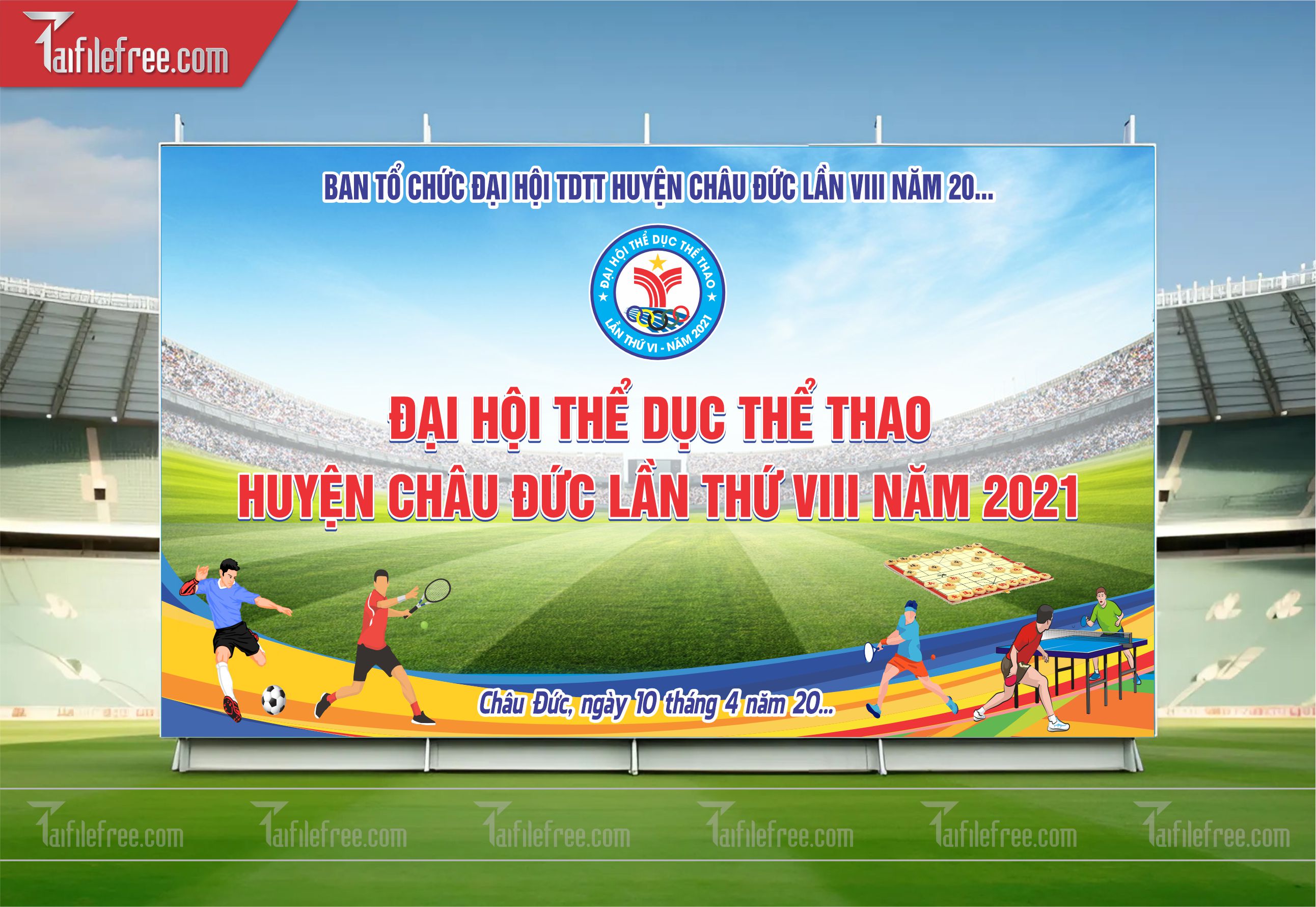 Mẫu Background Thể Thao Bóng Chuyền Năng Động Ấn Tượng TTK17
