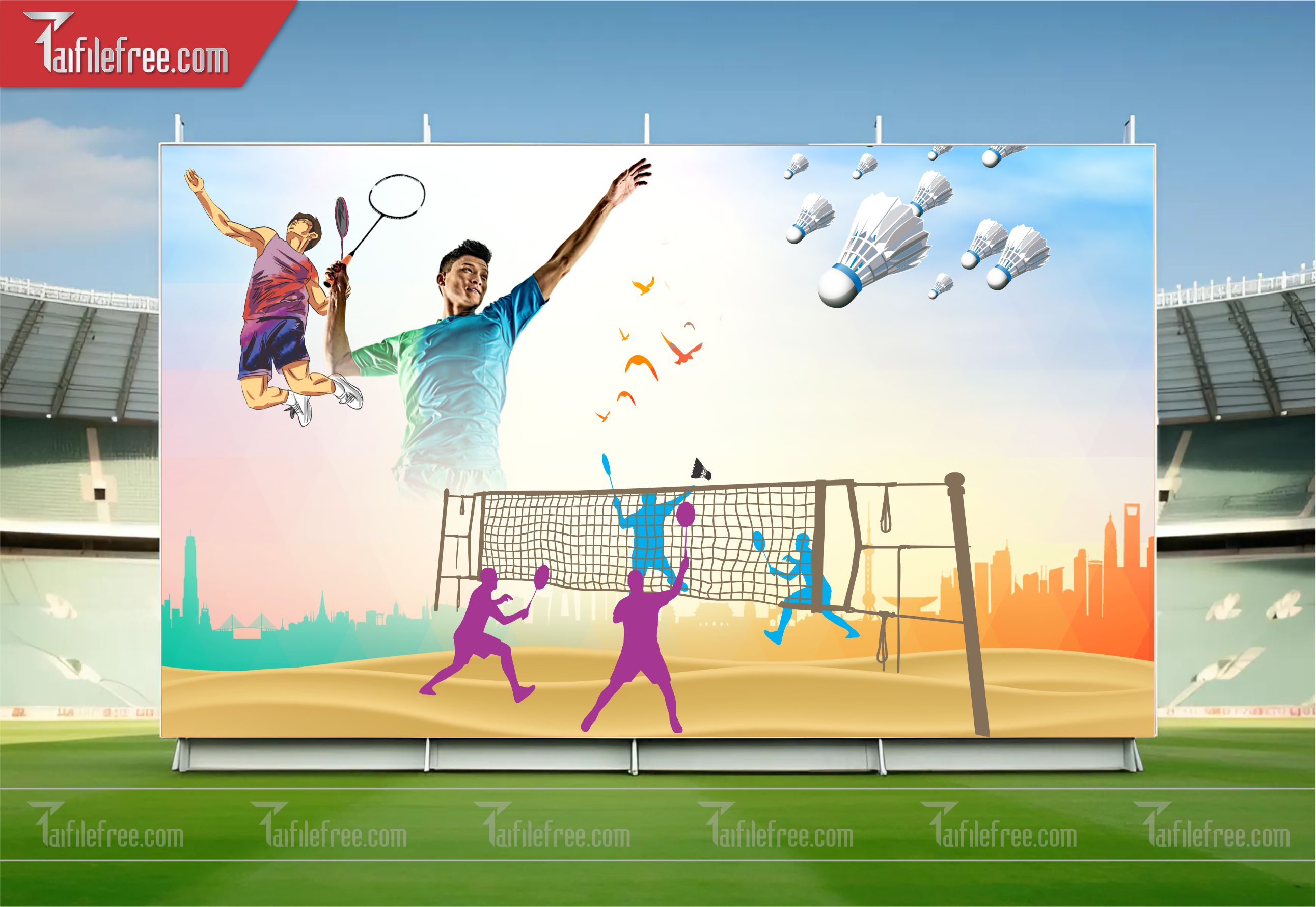 Mẫu Background Thể Thao Bóng Chuyền Năng Động Ấn Tượng TTK21