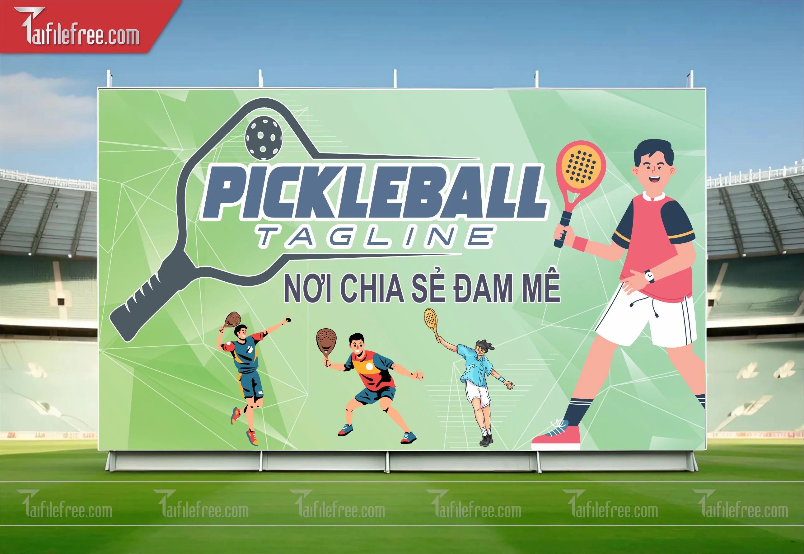 Mẫu Background Thể Thao Pickleball Năng Động Ấn Tượng TTK26