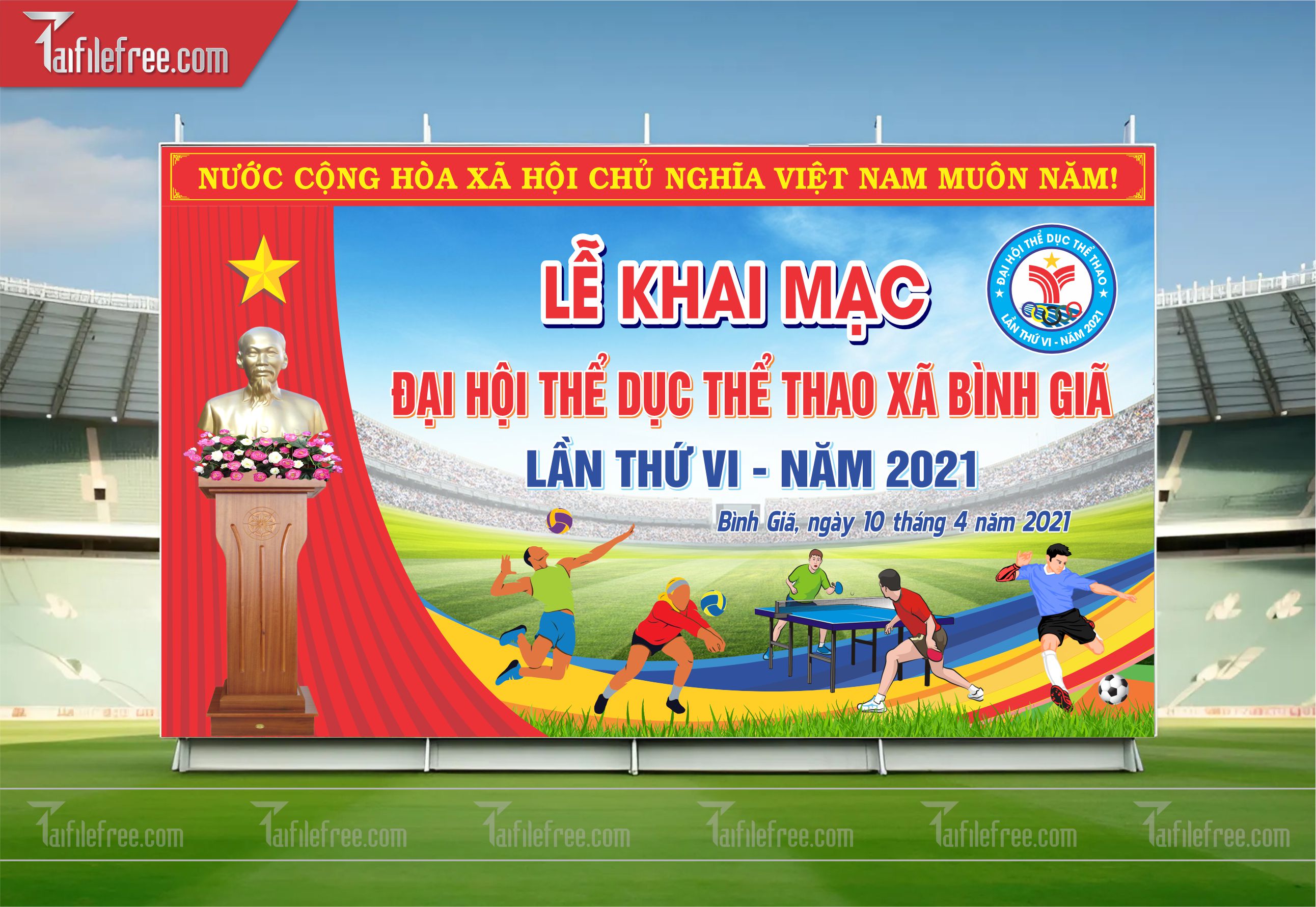 Mẫu Background Thể Thao Bóng Chuyền Năng Động Ấn Tượng TTK27