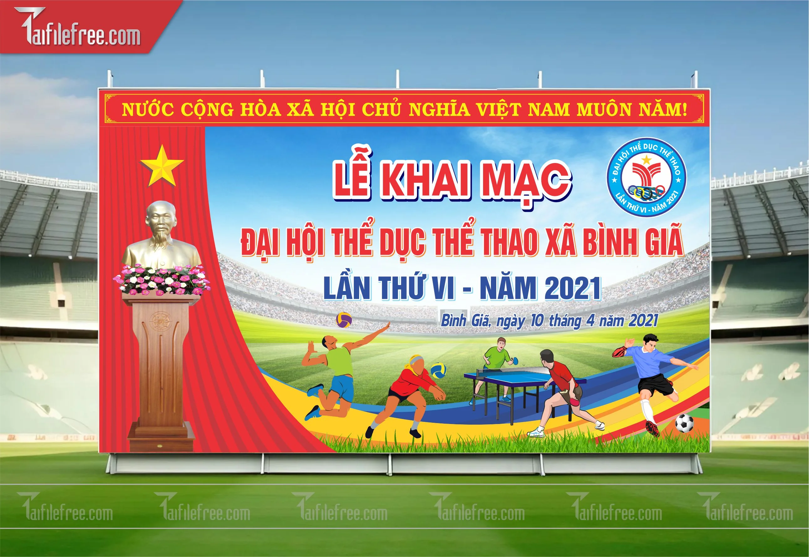 Mẫu Background Thể Thao Bóng Chuyền Năng Động Ấn Tượng TTK27
