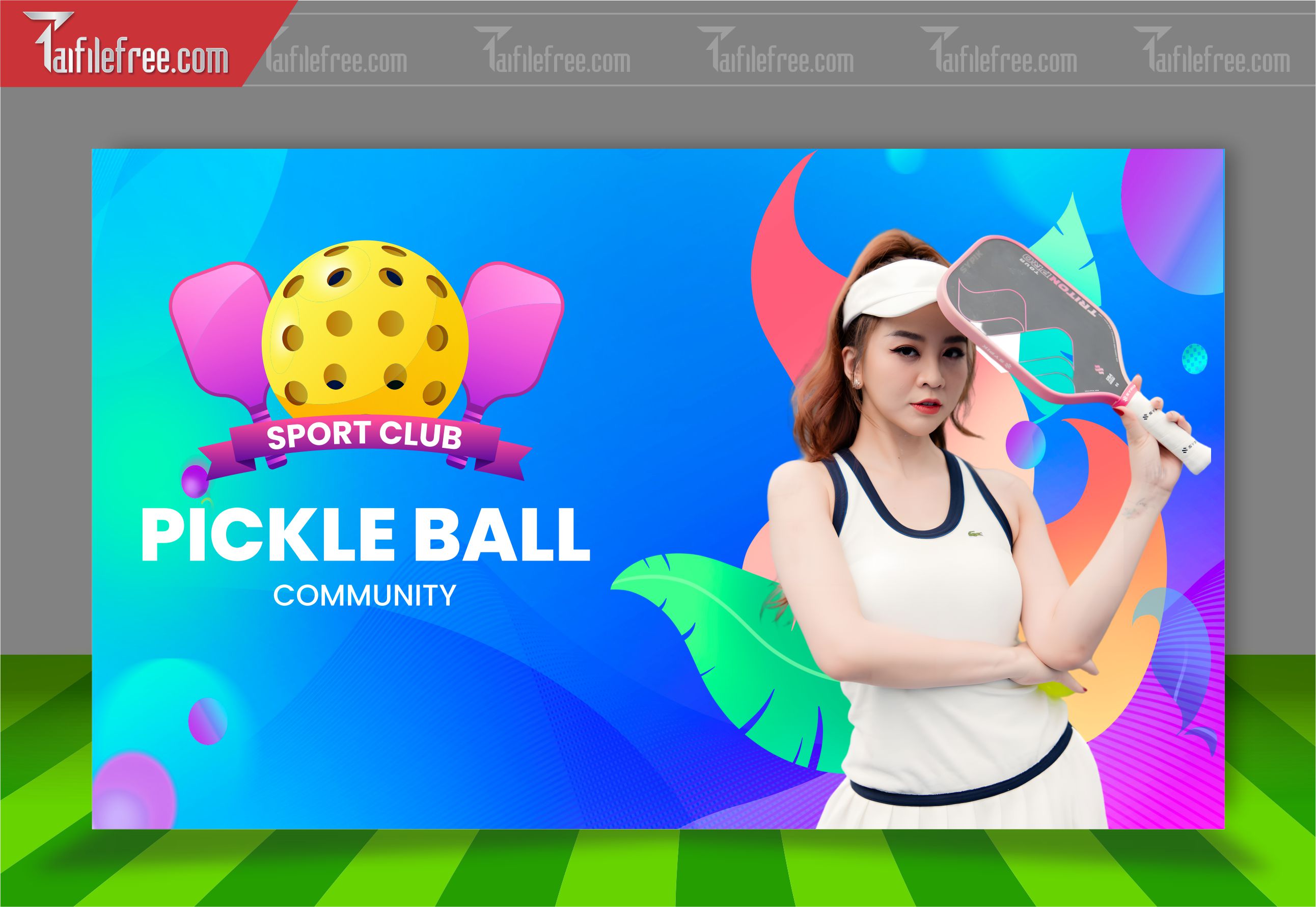 Mẫu Background Thể Thao Pickleball Năng Động Ấn Tượng TTK33