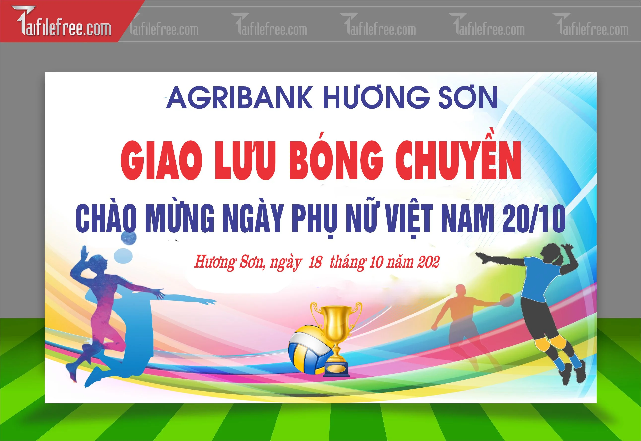 Mẫu Background Thể Thao Giao Lưu Bóng Chuyền Ấn Tượng TTK50