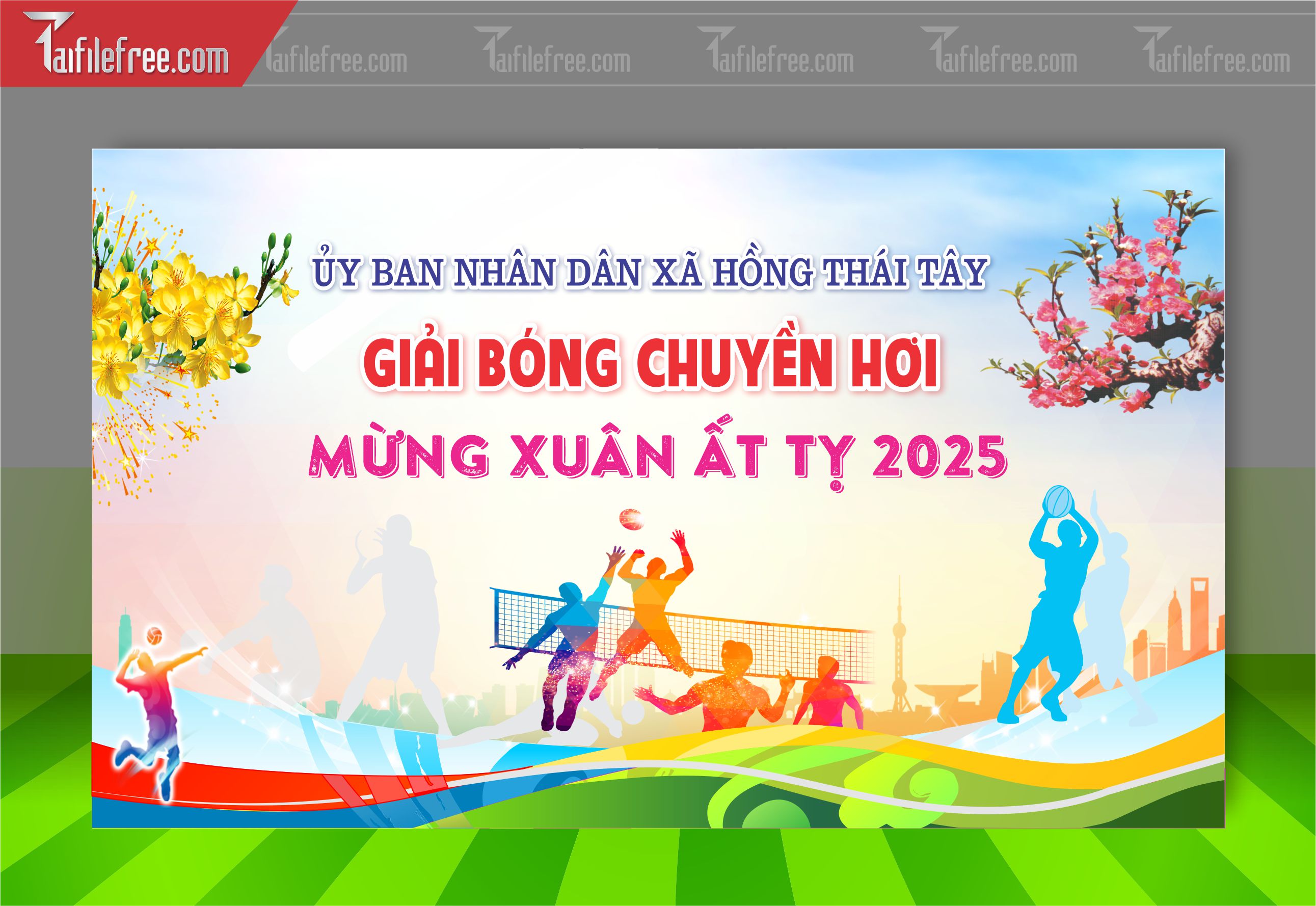 Mẫu Background Thể Thao Bóng Chuyền Hơi Ấn Tượng TTK55