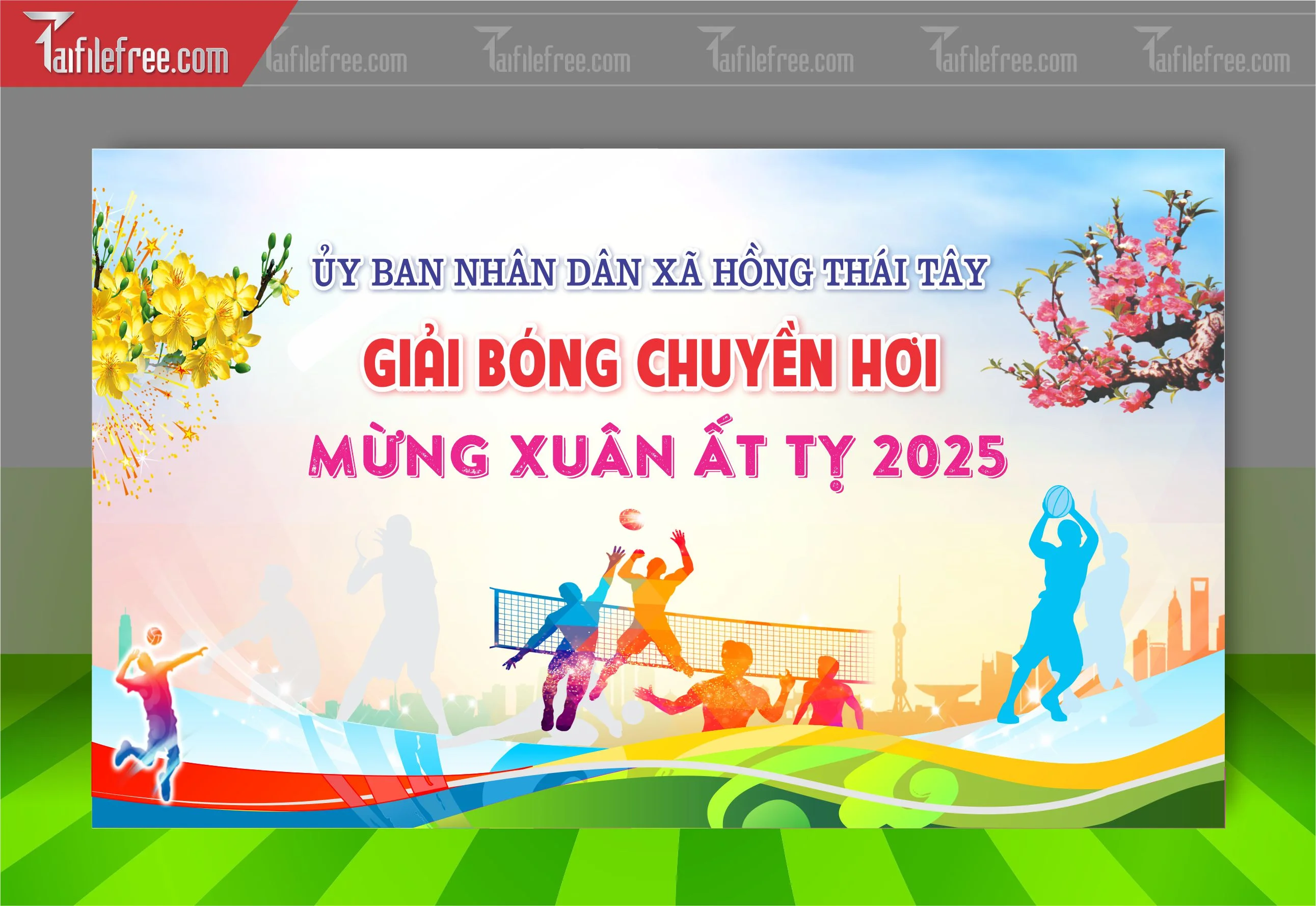 Mẫu Background Thể Thao Bóng Chuyền Hơi Ấn Tượng TTK55