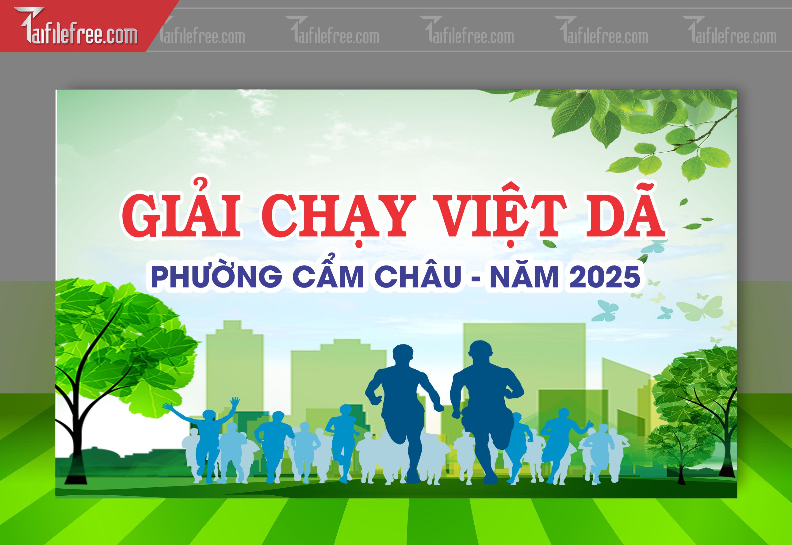 Mẫu Background Thể Thao Chạy Việt Giã Ấn Tượng TTK57