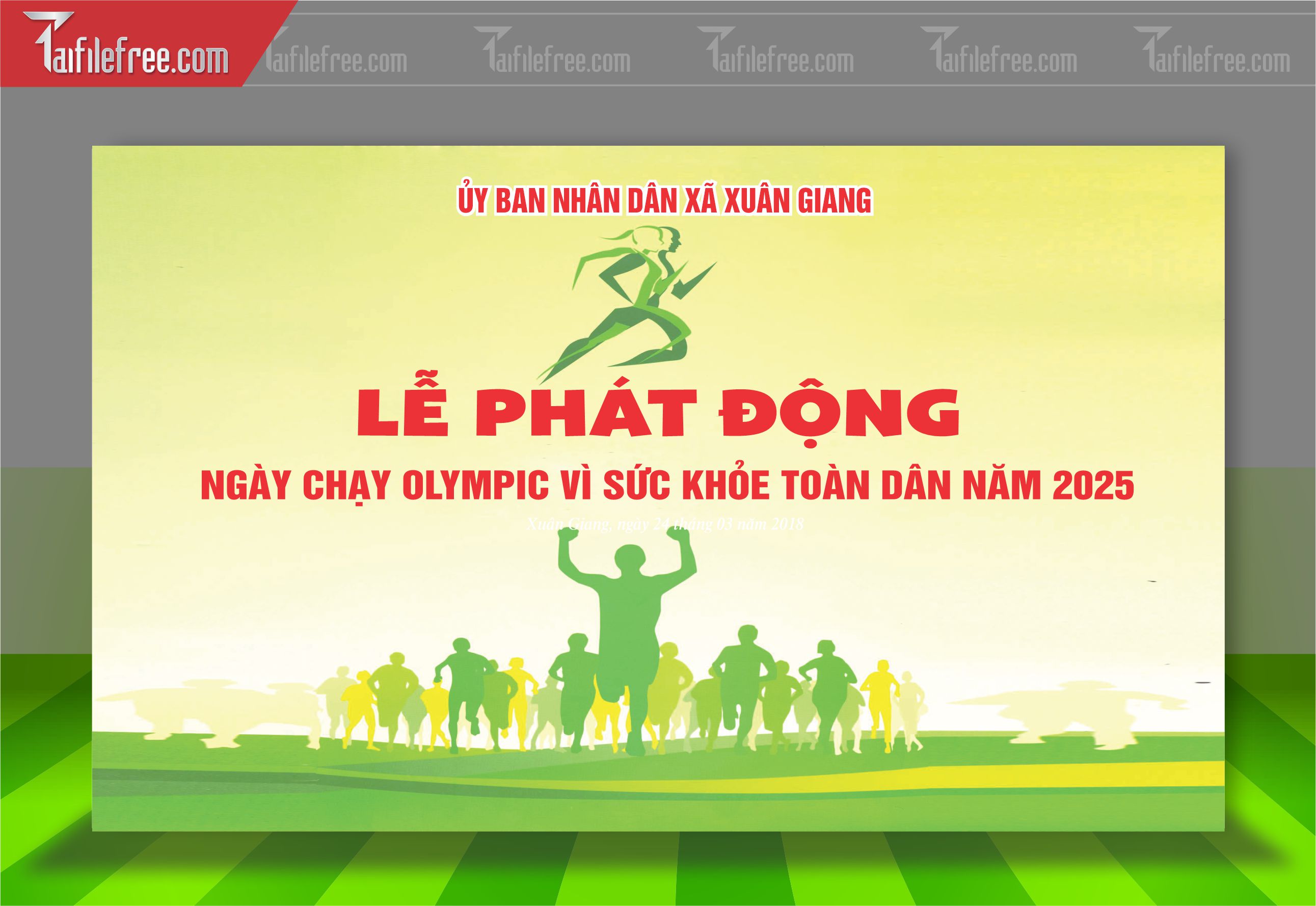 Mẫu Background Thể Thao Chạy Việt Giã Ấn Tượng TTK58