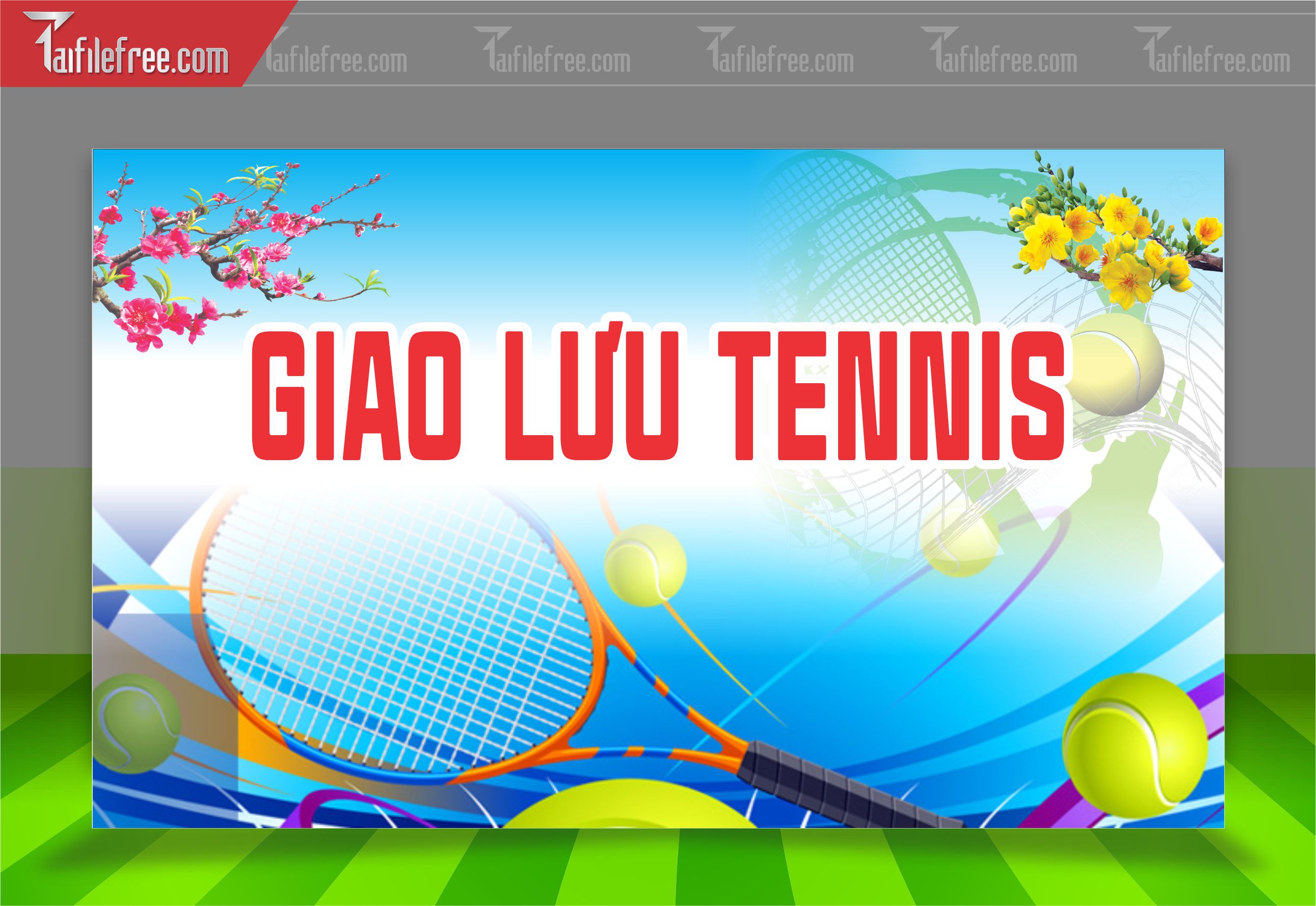Mẫu Background Thể Thao Giao Lưu Tennis Năng Động, Ấn Tượng  TTK61
