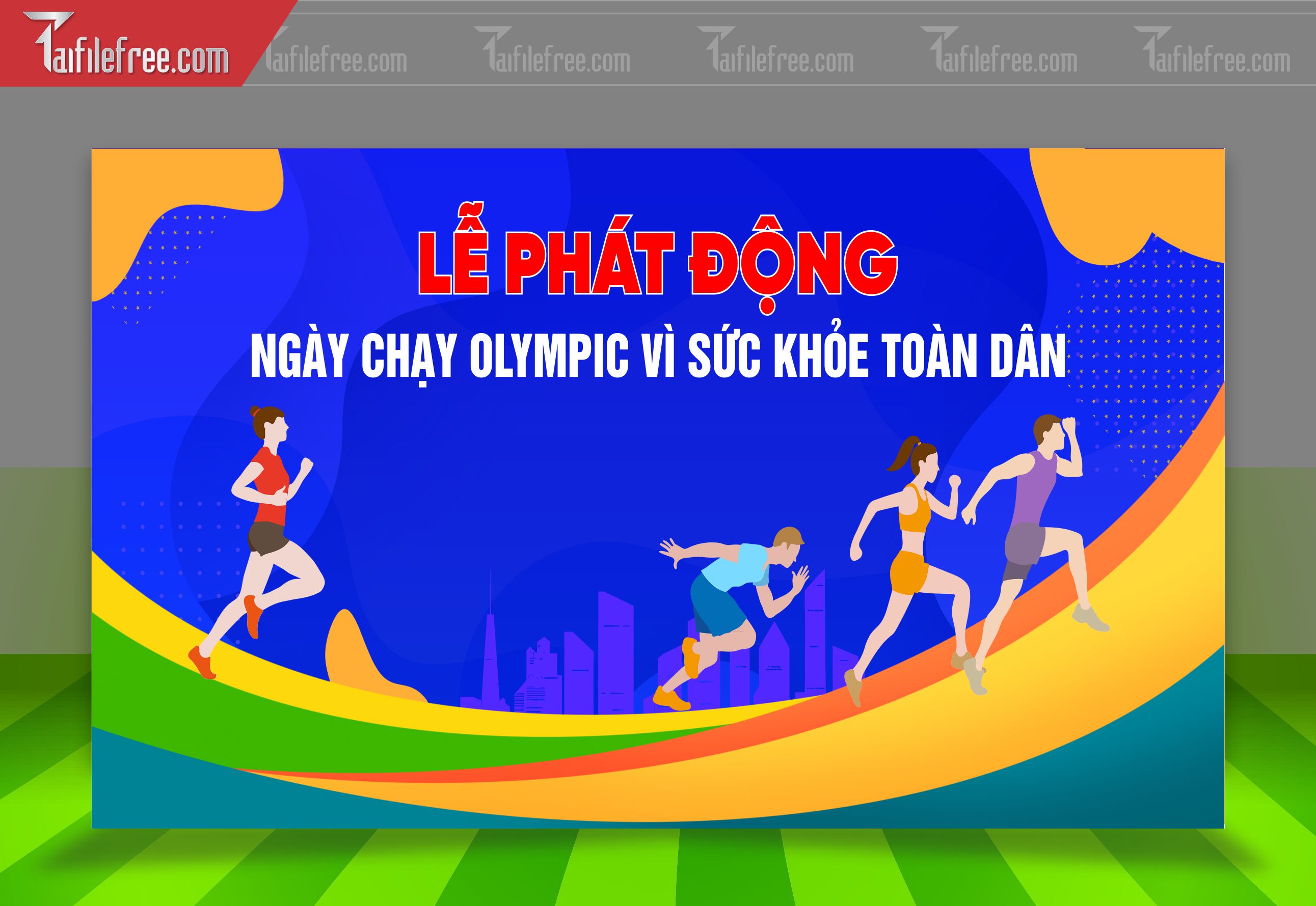 Mẫu Background Thể Thao Chạy Olympic Sinh Động, Ấn Tượng_TTK80