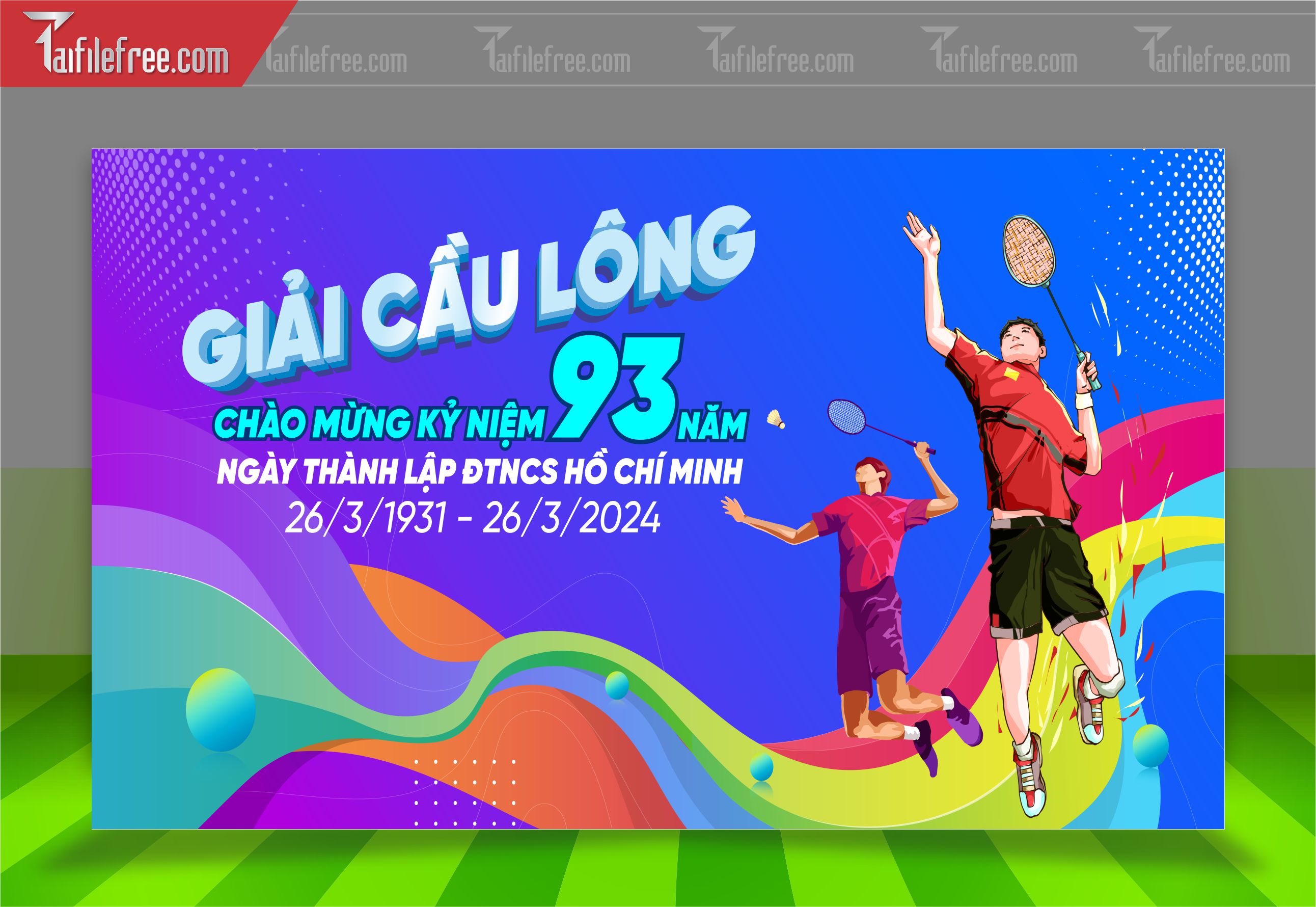 Mẫu Background Thể Thao Giải Cầu Lông Sinh Động, Ấn Tượng_TTK81