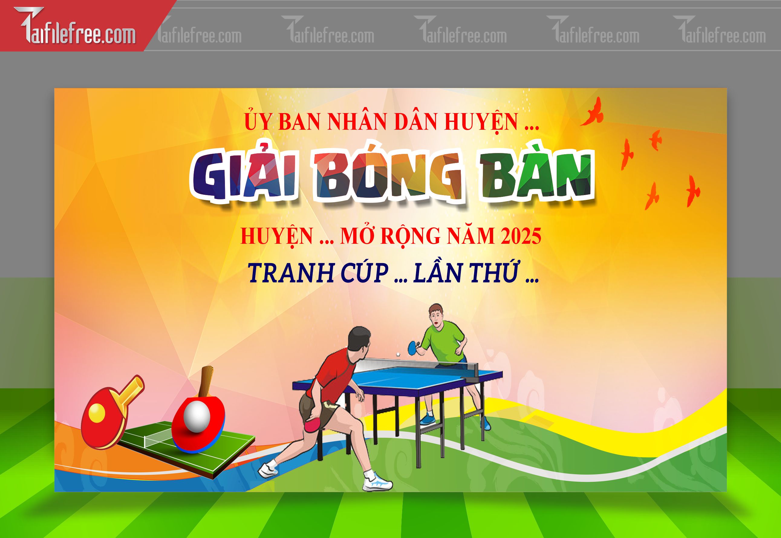 Mẫu Background Thể Thao Bóng Bàn Sinh Động, Ấn Tượng_TTK83