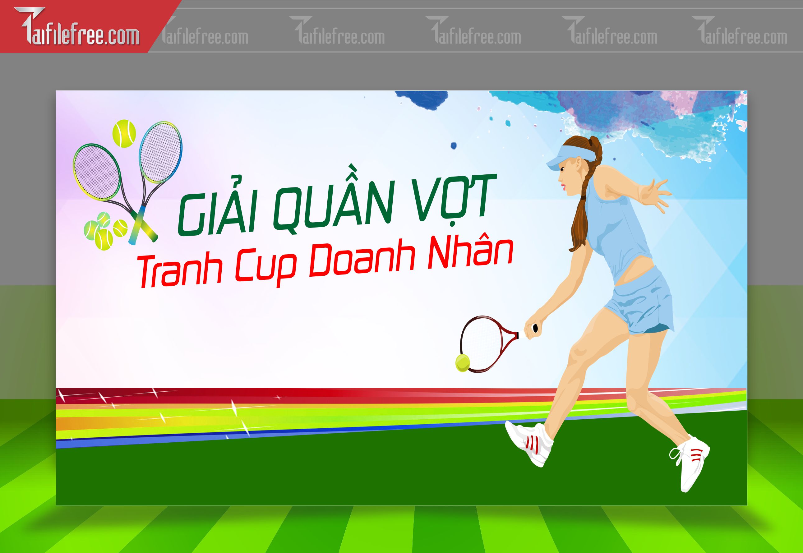 Mẫu Background Thể Thao Giải Quần Vợt Sinh Động, Ấn Tượng_TTK90