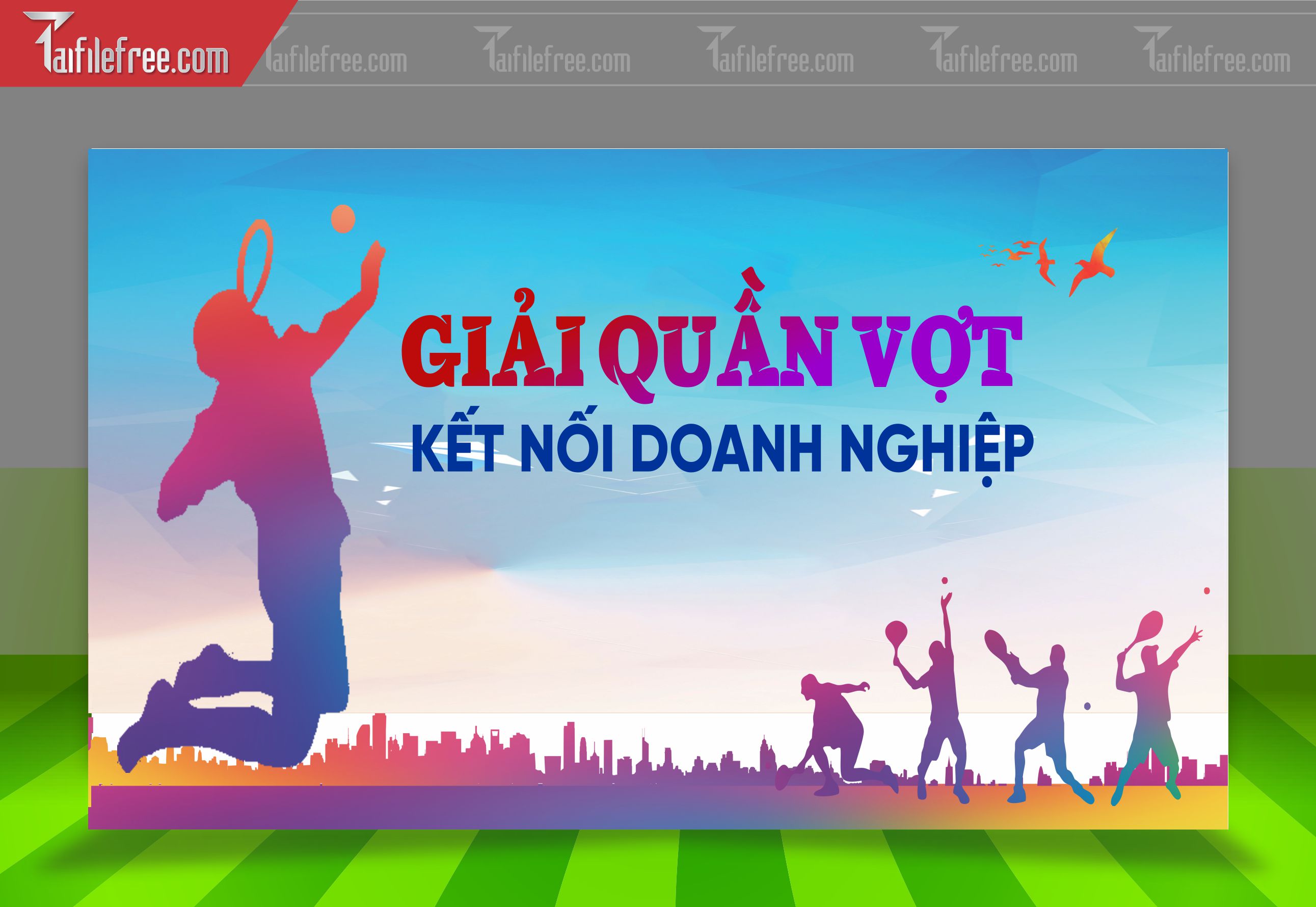 Mẫu Background Thể Thao Giải Quần Vợt Sinh Động, Ấn Tượng_TTK91