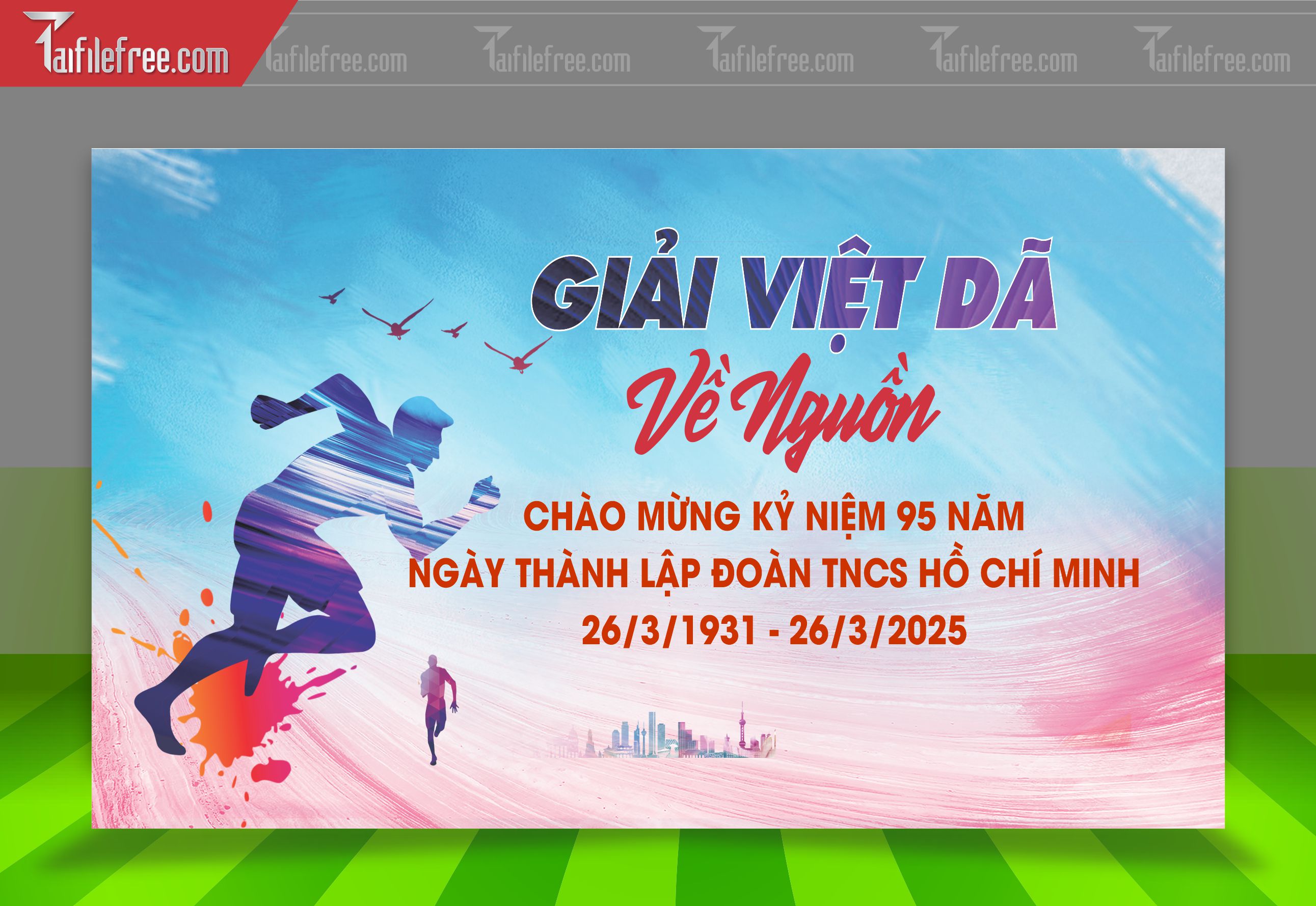Mẫu Background Thể Thao Giải Việt Dã Sinh Động, Ấn Tượng_TTK93