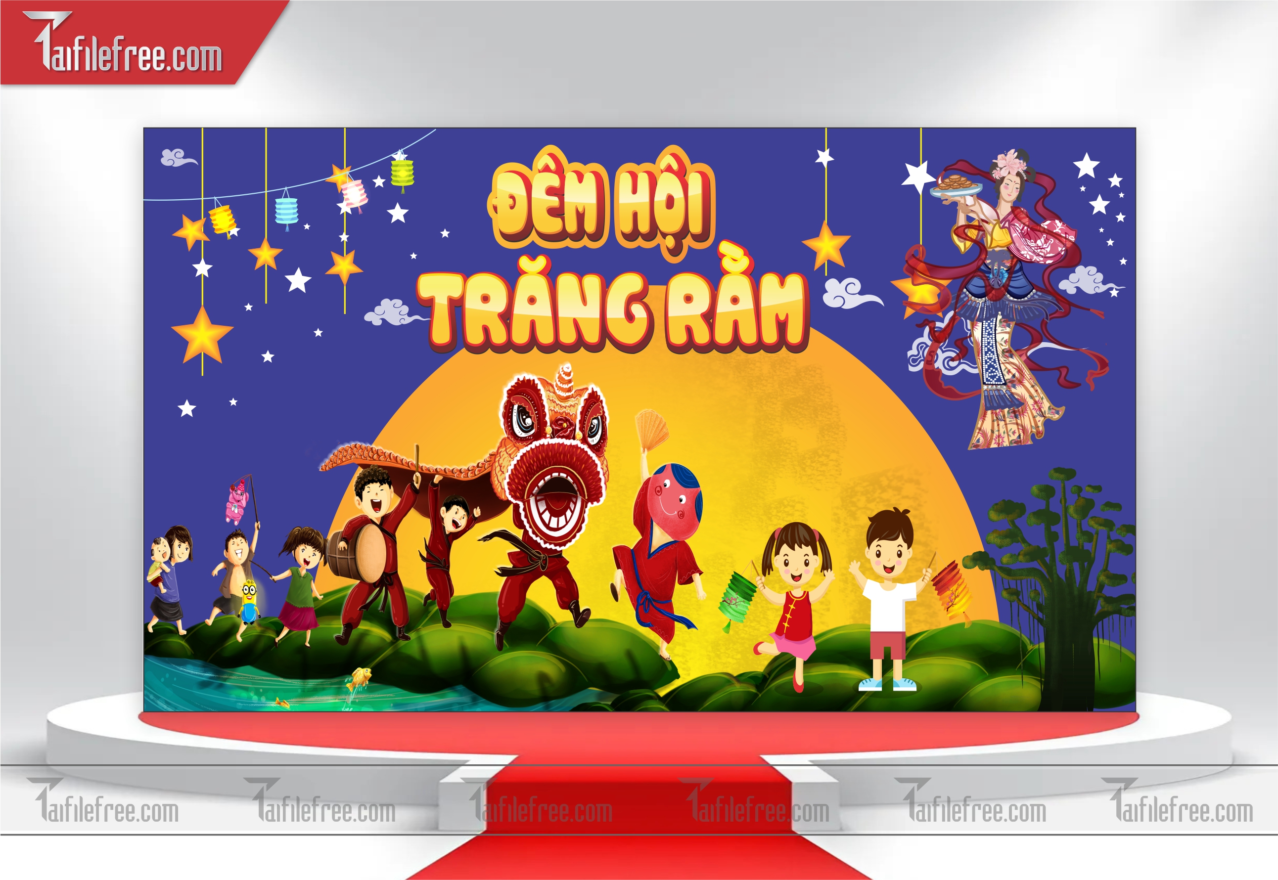 Mẫu Backdrop Trung Thu Đẹp Mắt Sáng Tạo_TTV01