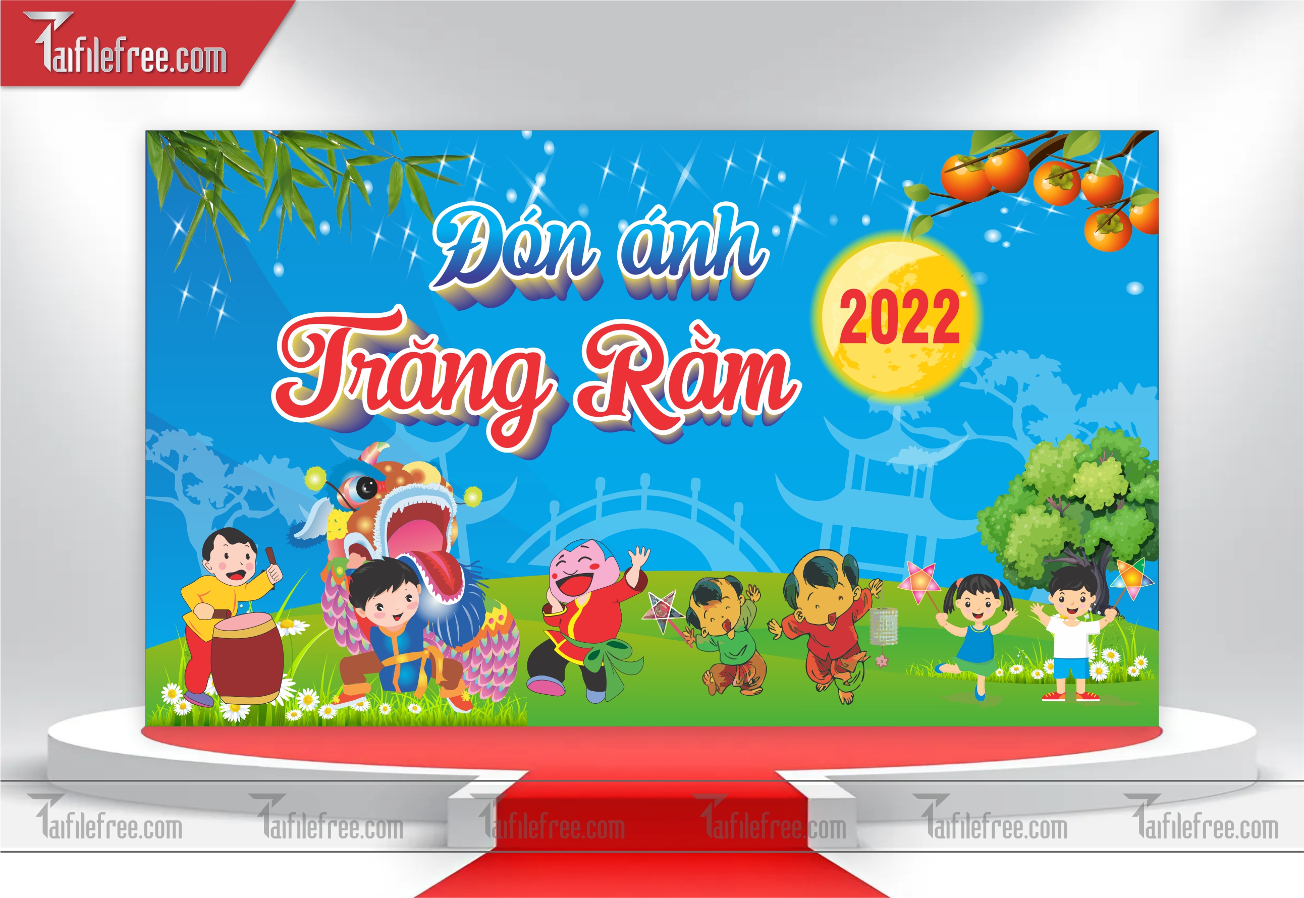 Mẫu Backdrop Trung Thu Đẹp Mắt Sáng Tạo_TTV02