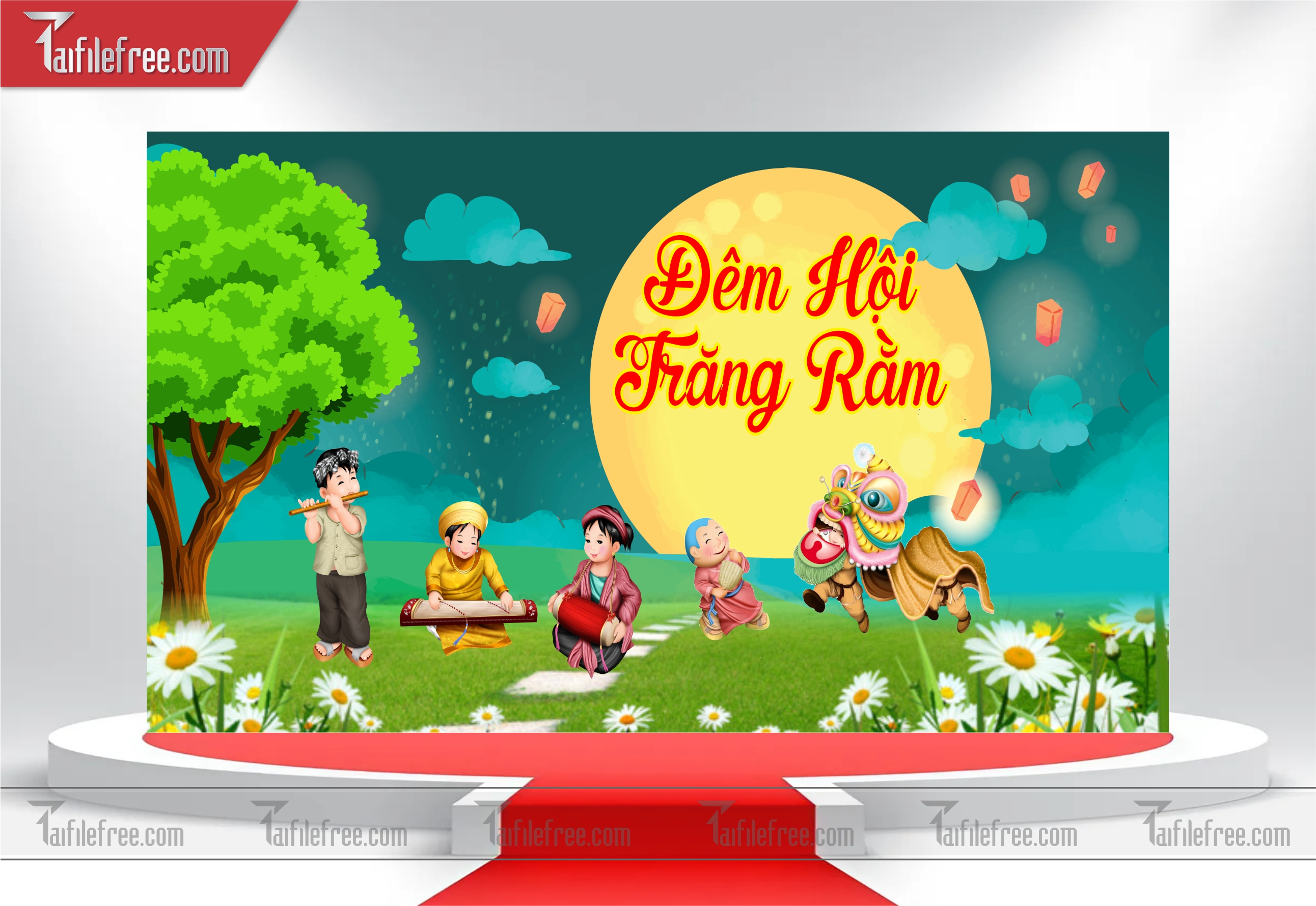 Mẫu Backdrop Trung Thu Đẹp Mắt Sáng Tạo_TTV03