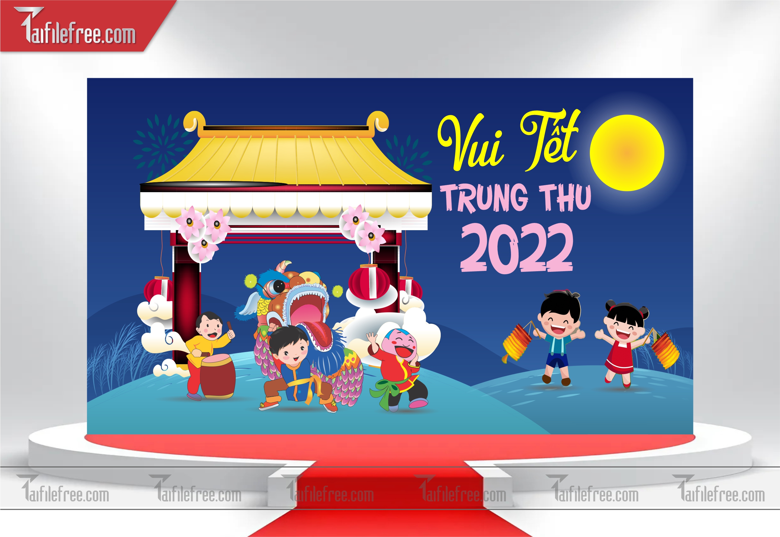 Mẫu Backdrop Trung Thu Đẹp Mắt Sáng Tạo_TTV04