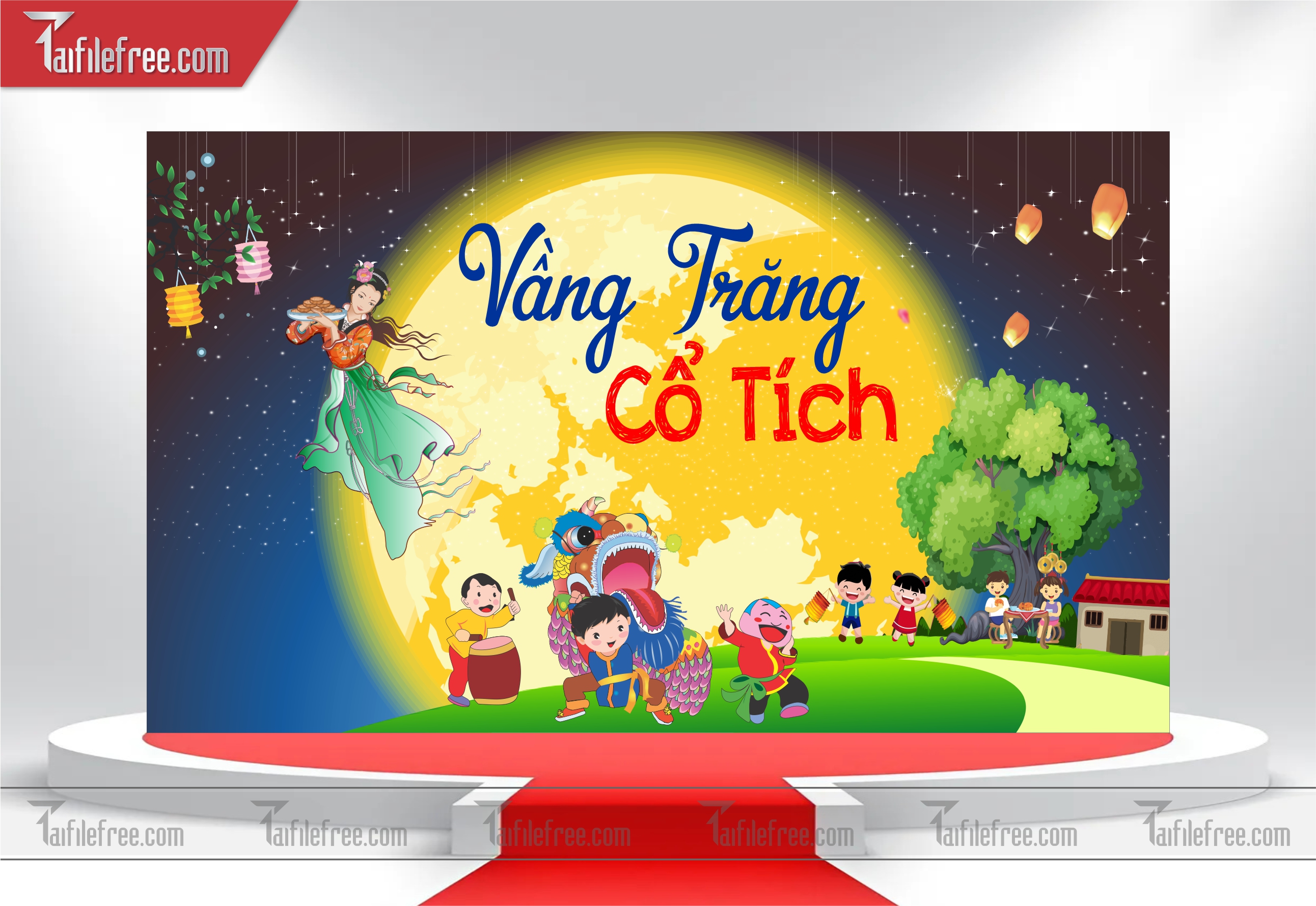 Mẫu Backdrop Trung Thu Đẹp Mắt Sáng Tạo_TTV06