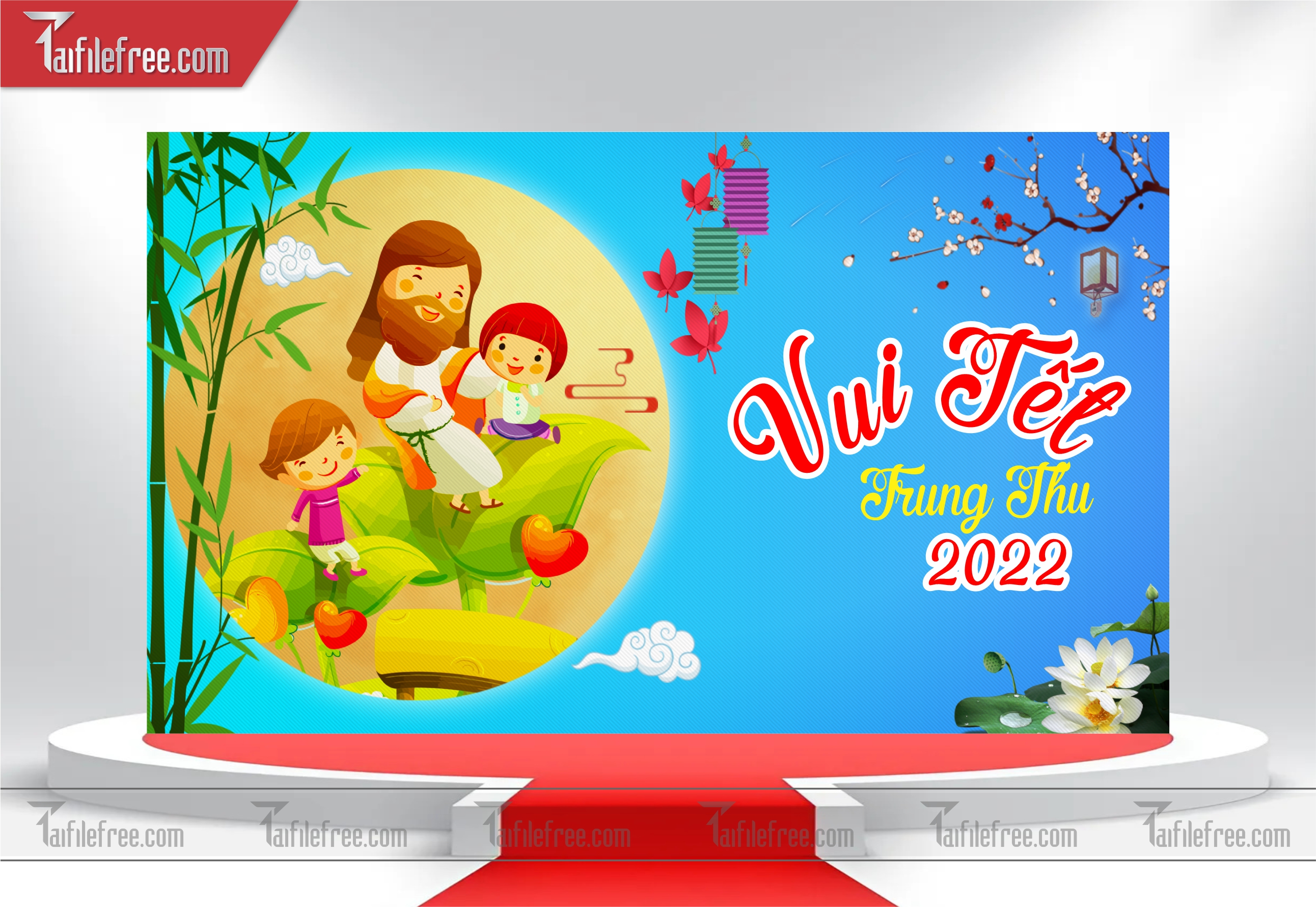 Mẫu Backdrop Trung Thu Đẹp Mắt Sáng Tạo_TTV08