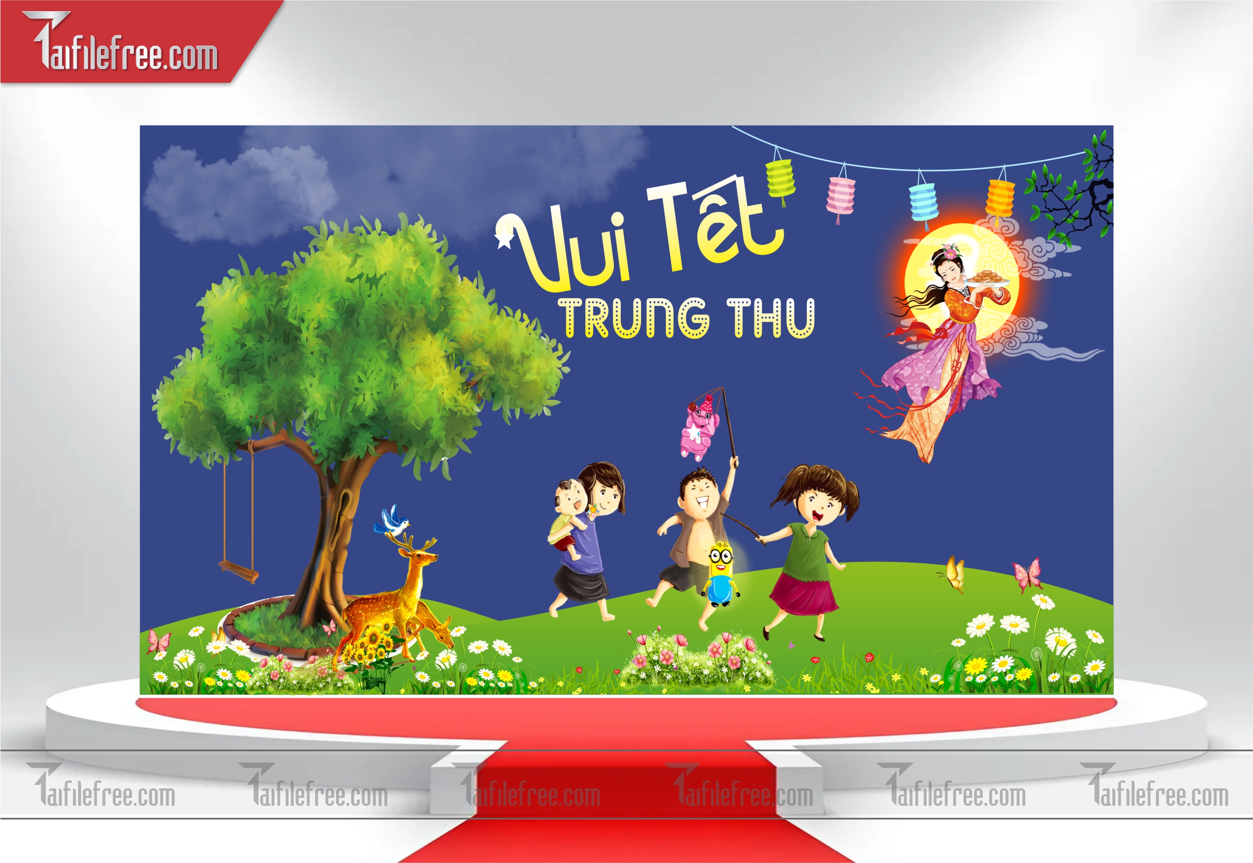 Mẫu Backdrop Trung Thu Đẹp Mắt Sáng Tạo_TTV11