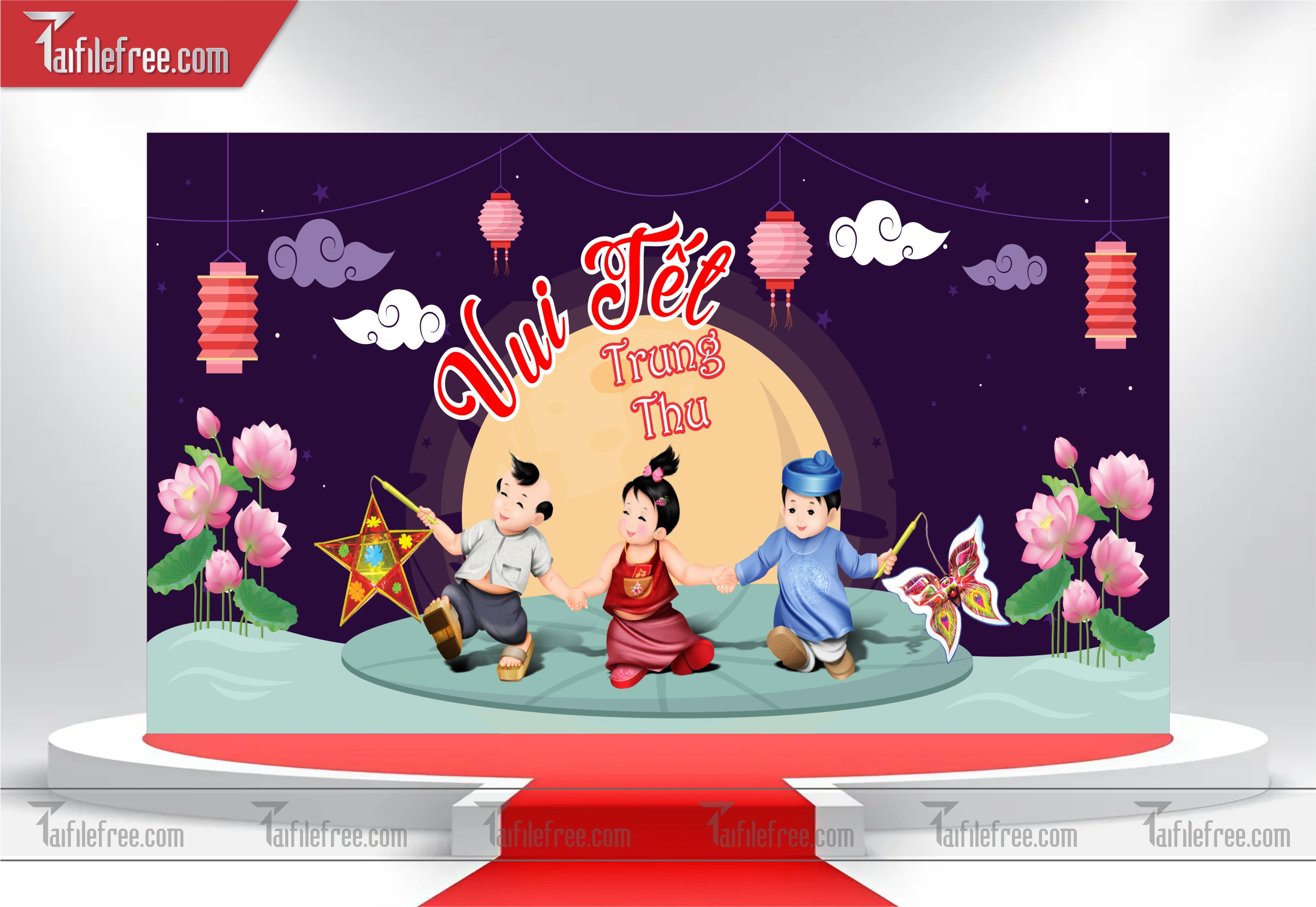 Mẫu Backdrop Trung Thu Đẹp Mắt Sáng Tạo_TTV12