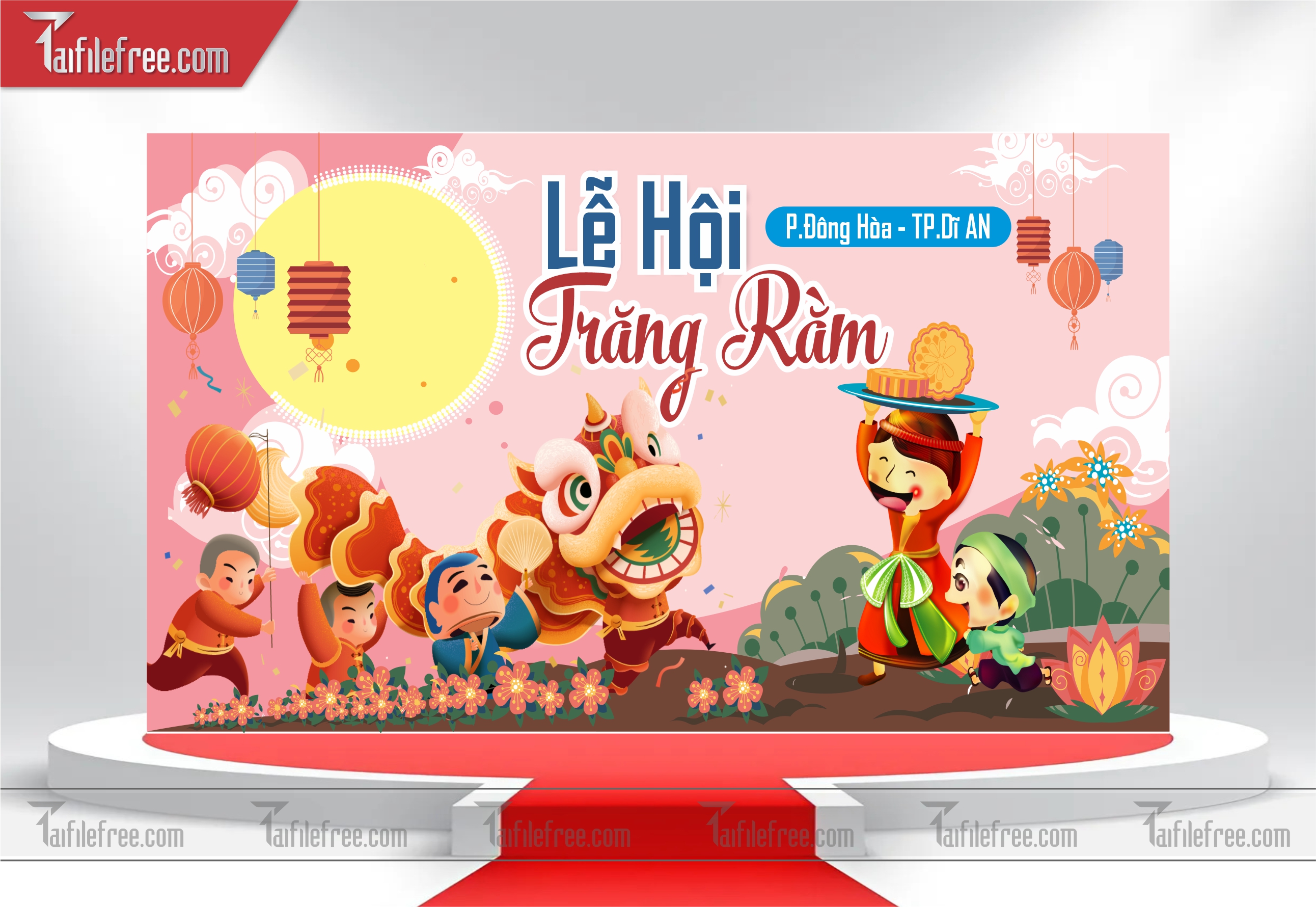 Mẫu Backdrop Trung Thu Đẹp Mắt Sáng Tạo_TTV13