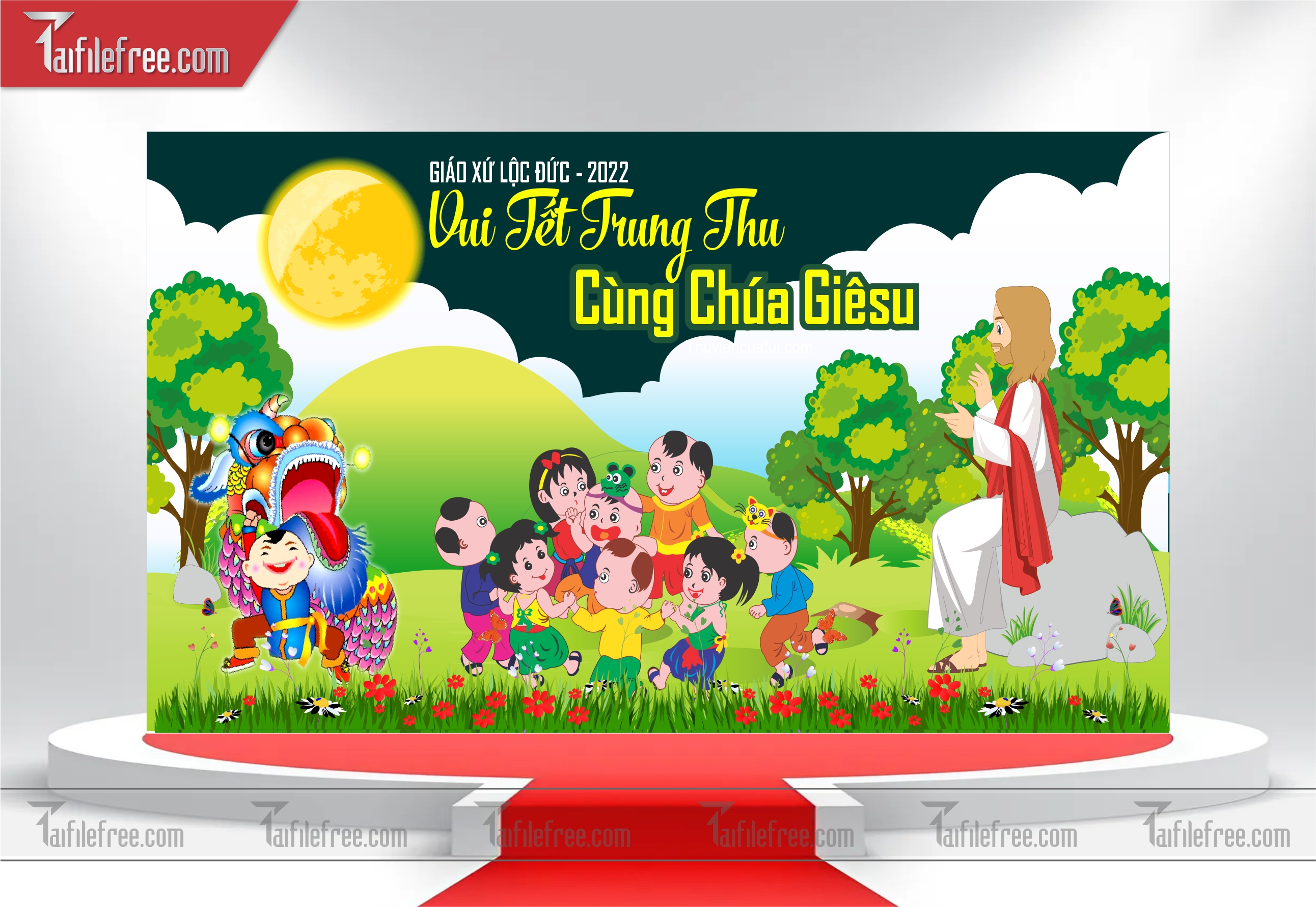 Mẫu Backdrop Trung Thu Đẹp Mắt Sáng Tạo_TTV16