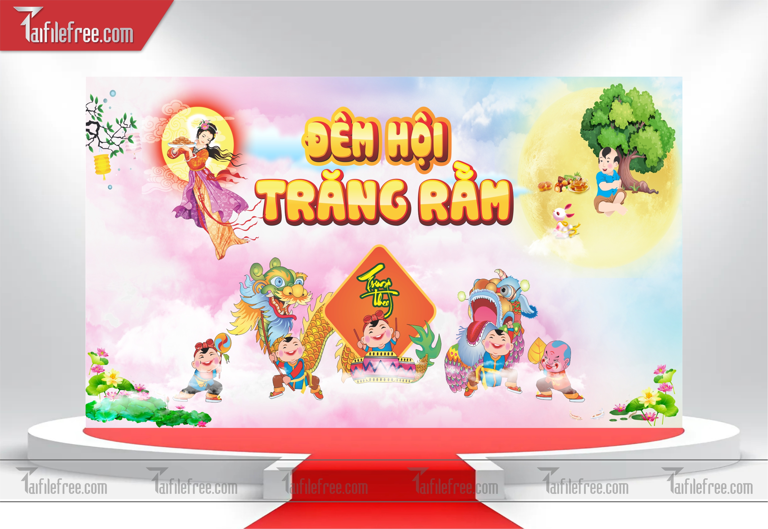 Mẫu Backdrop Trung Thu Đẹp Mắt Sáng Tạo_TTV18