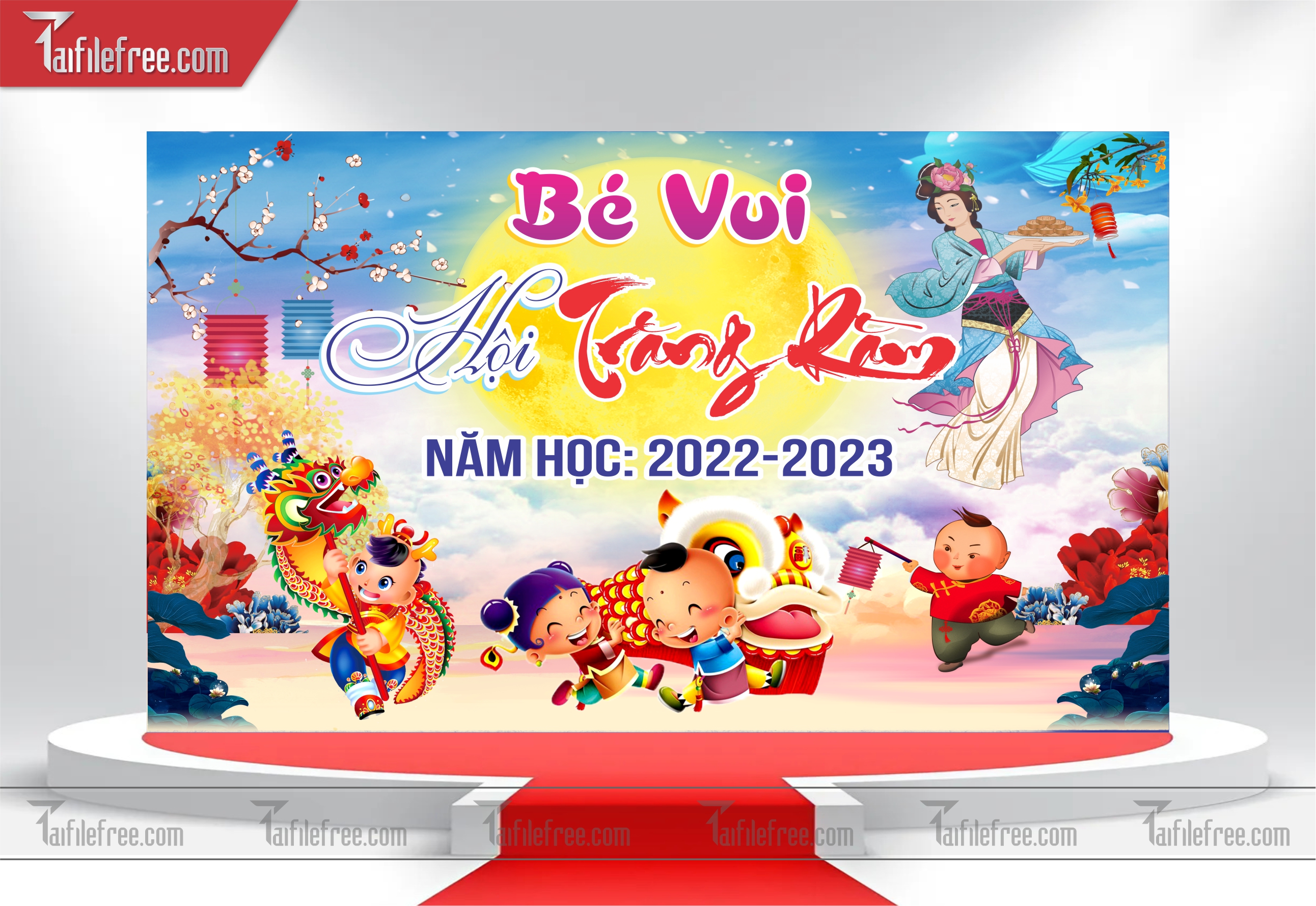 Mẫu Backdrop Trung Thu Đẹp Mắt Sáng Tạo_TTV21
