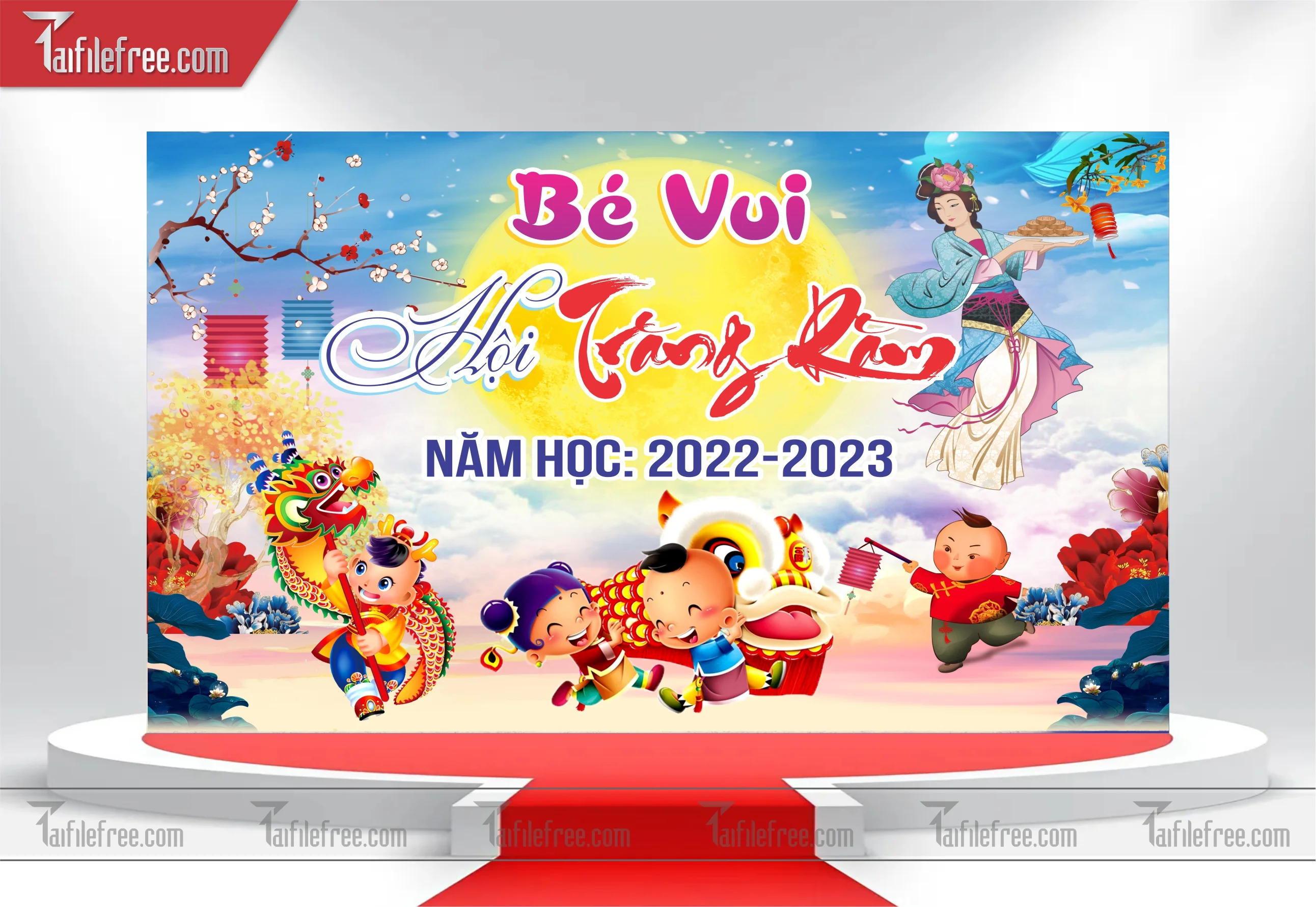 Mẫu Backdrop Trung Thu Đẹp Mắt Sáng Tạo_TTV21