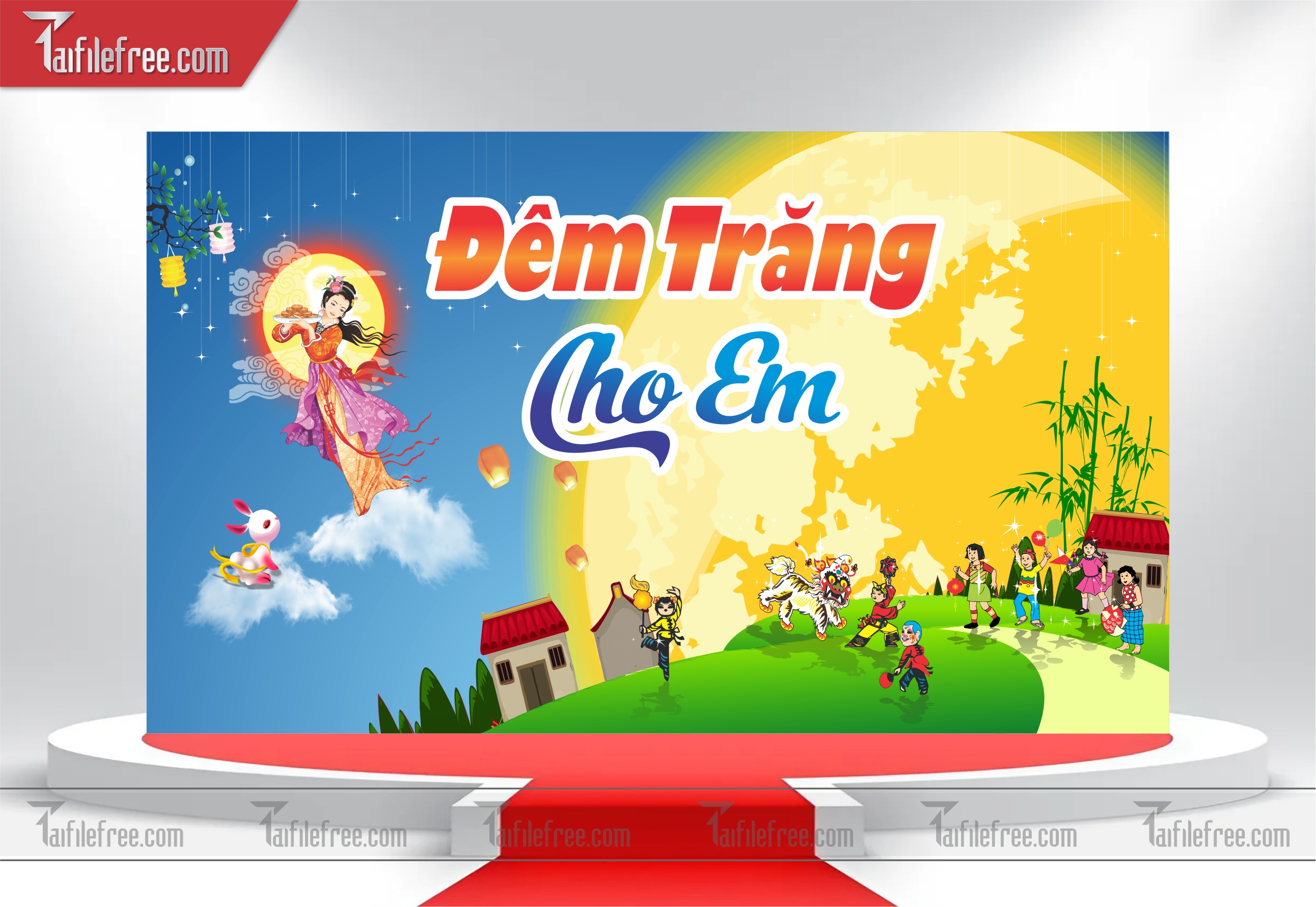 Mẫu Backdrop Trung Thu Đẹp Mắt Sáng Tạo_TTV23