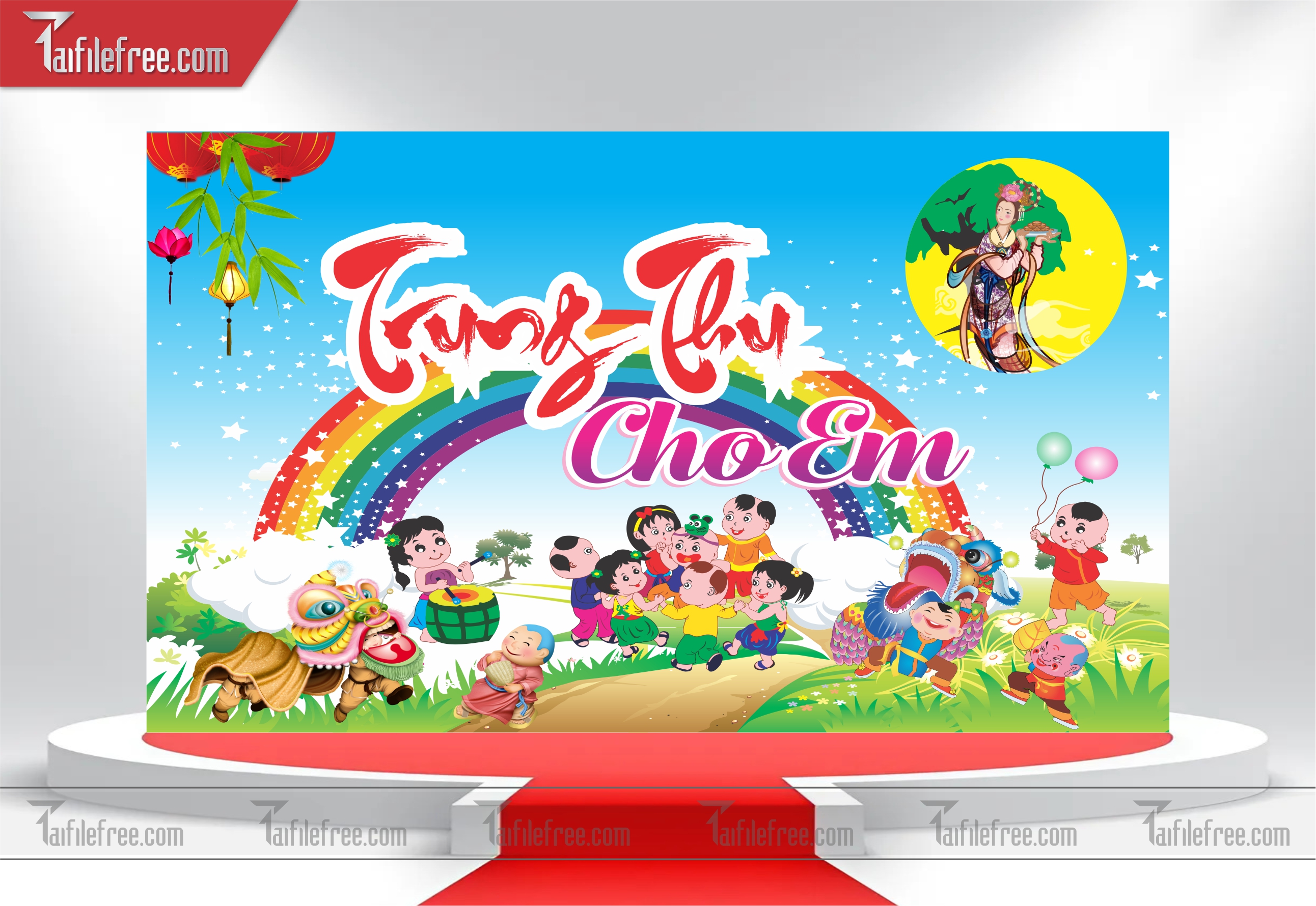 Mẫu Backdrop Trung Thu Đẹp Mắt Sáng Tạo_TTV24