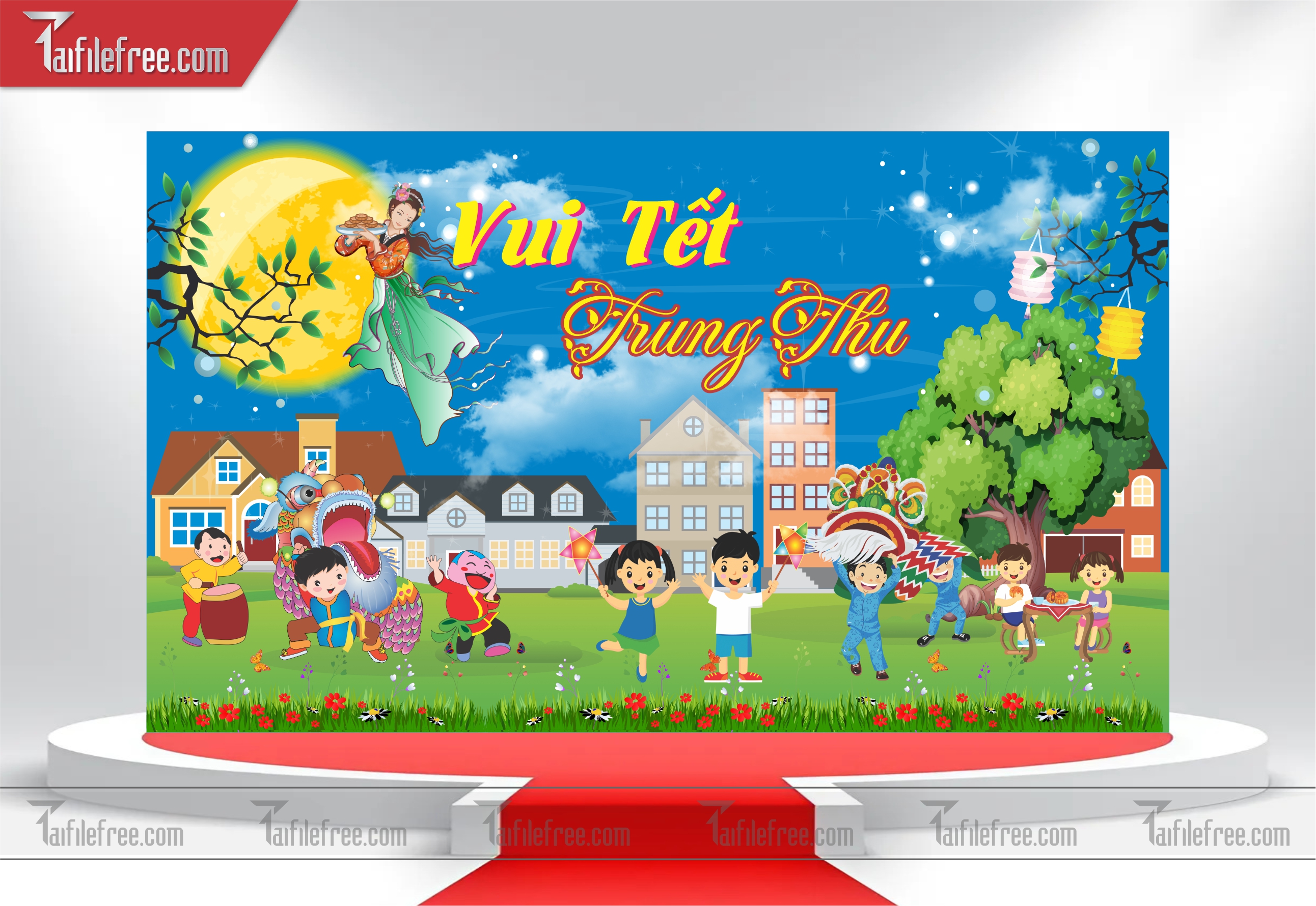 Mẫu Backdrop Trung Thu Đẹp Mắt Sáng Tạo_TTV25