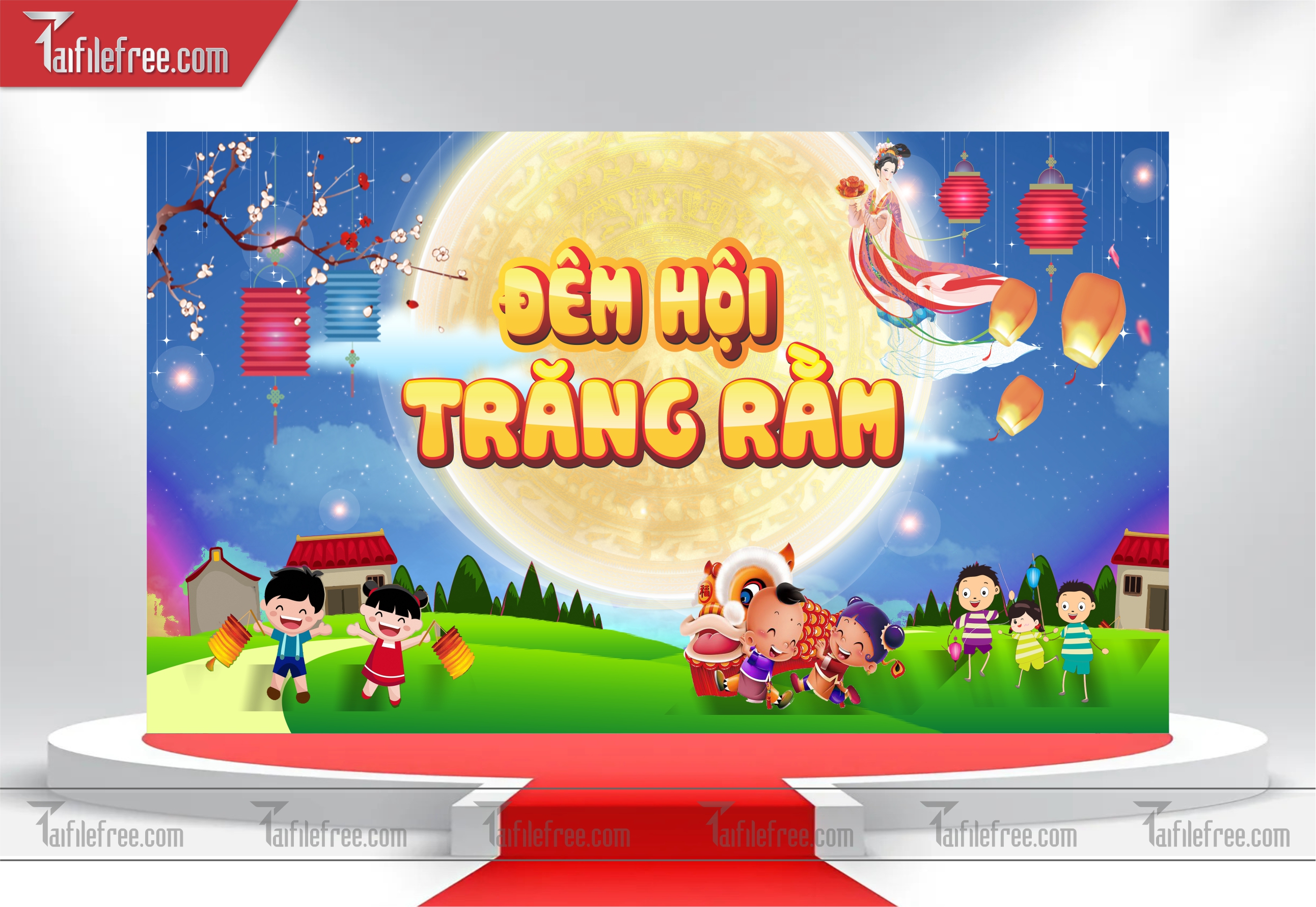 Mẫu Backdrop Trung Thu Đẹp Mắt Sáng Tạo_TTV26