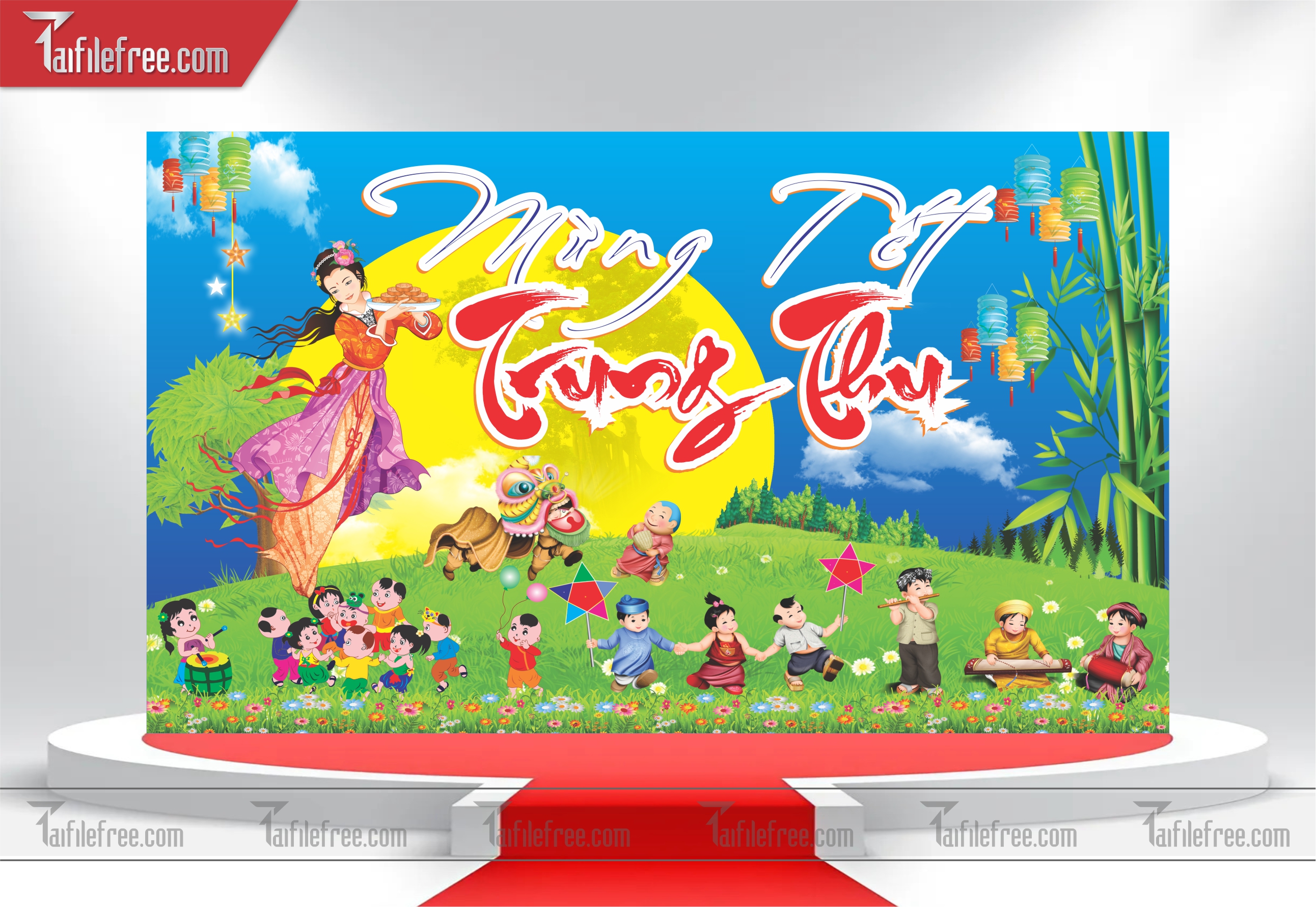 Mẫu Backdrop Trung Thu Đẹp Mắt Sáng Tạo_TTV27