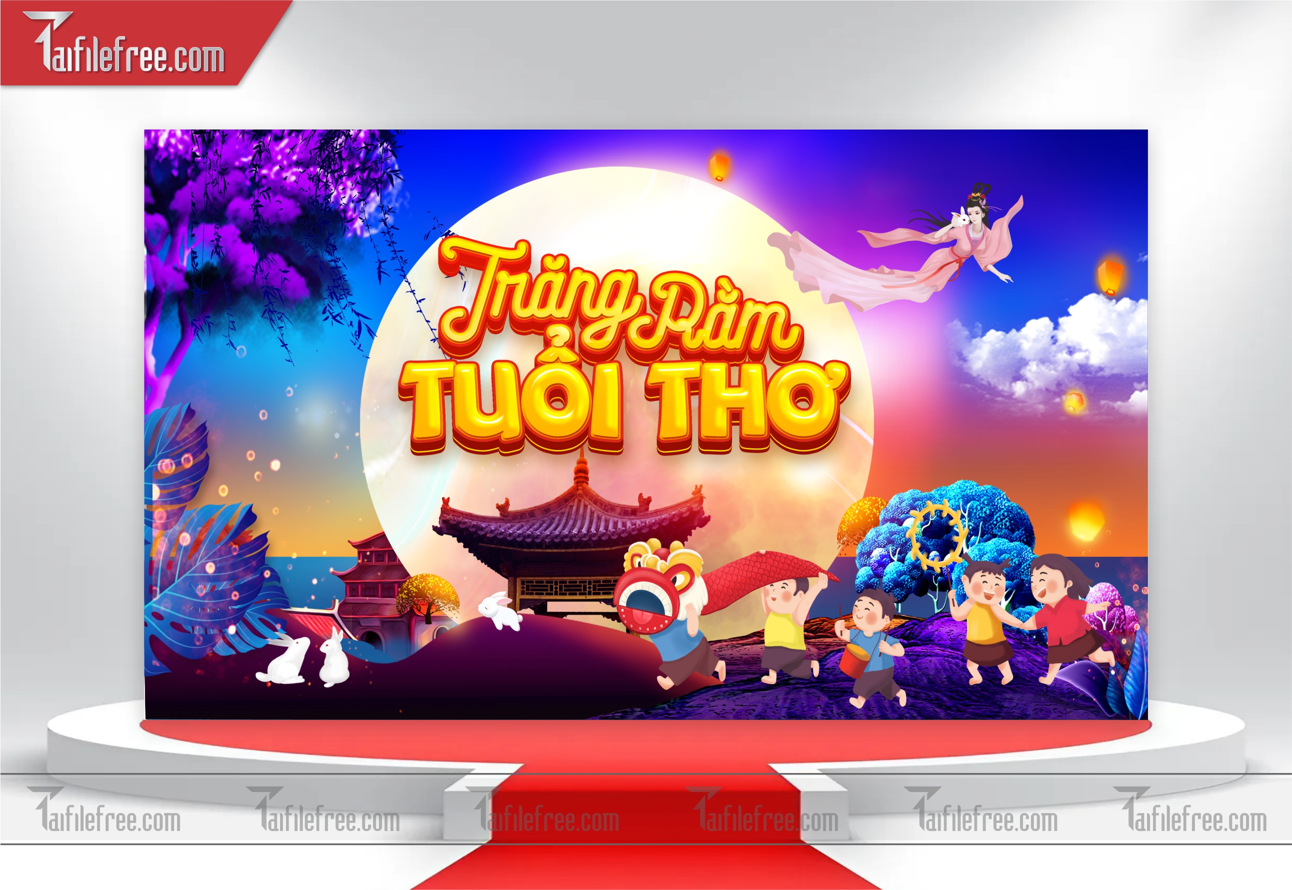 Mẫu Backdrop Trung Thu Đẹp Mắt Sáng Tạo_TTV30